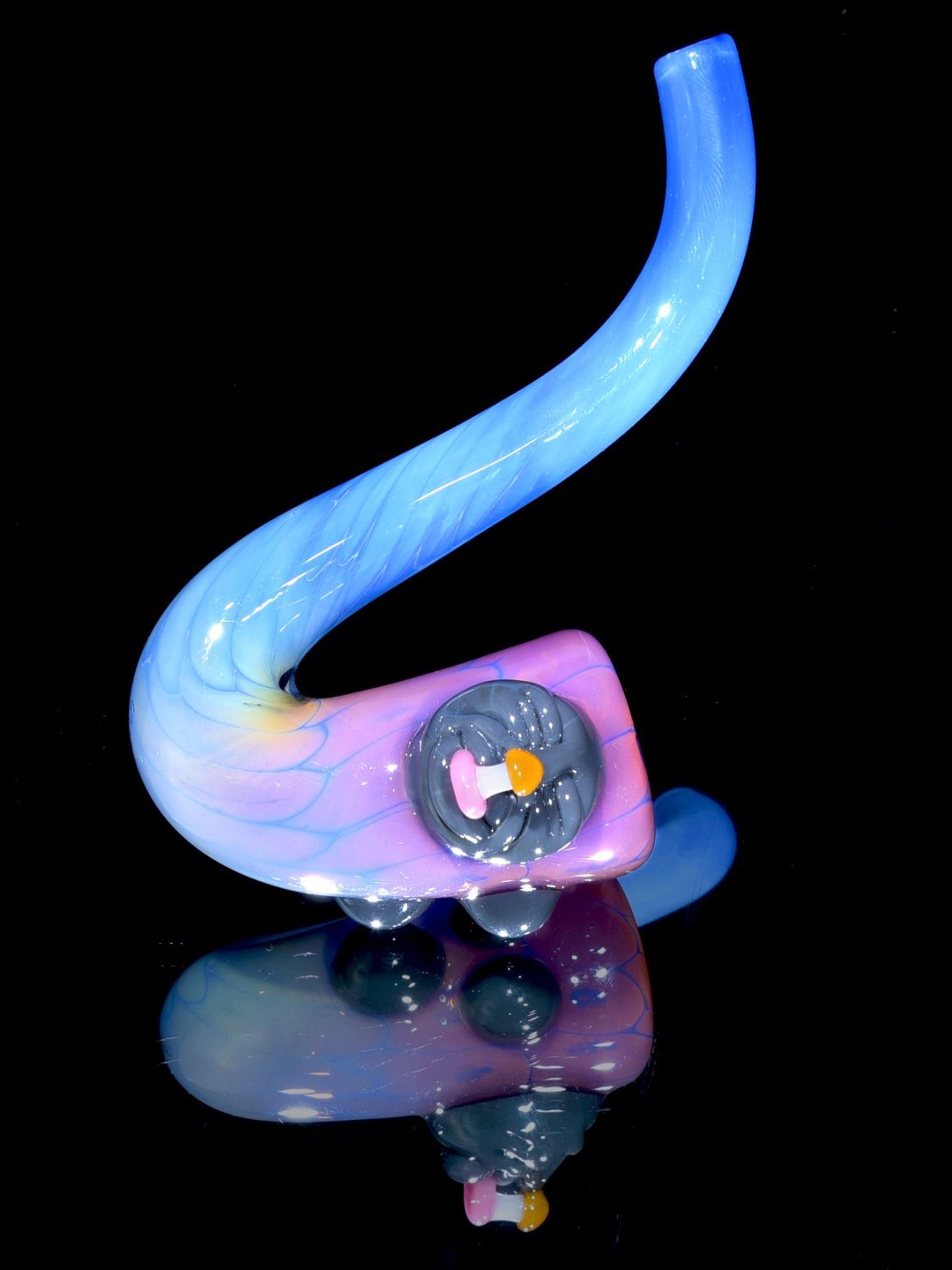 Preview pic of GPS Glass - "Day Tripper" Sculpted Sherlock - Pastel Rainbow Gradient Fade