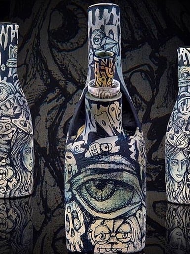 Preview pic of Tk Happa x Trevy Metal sake bottle