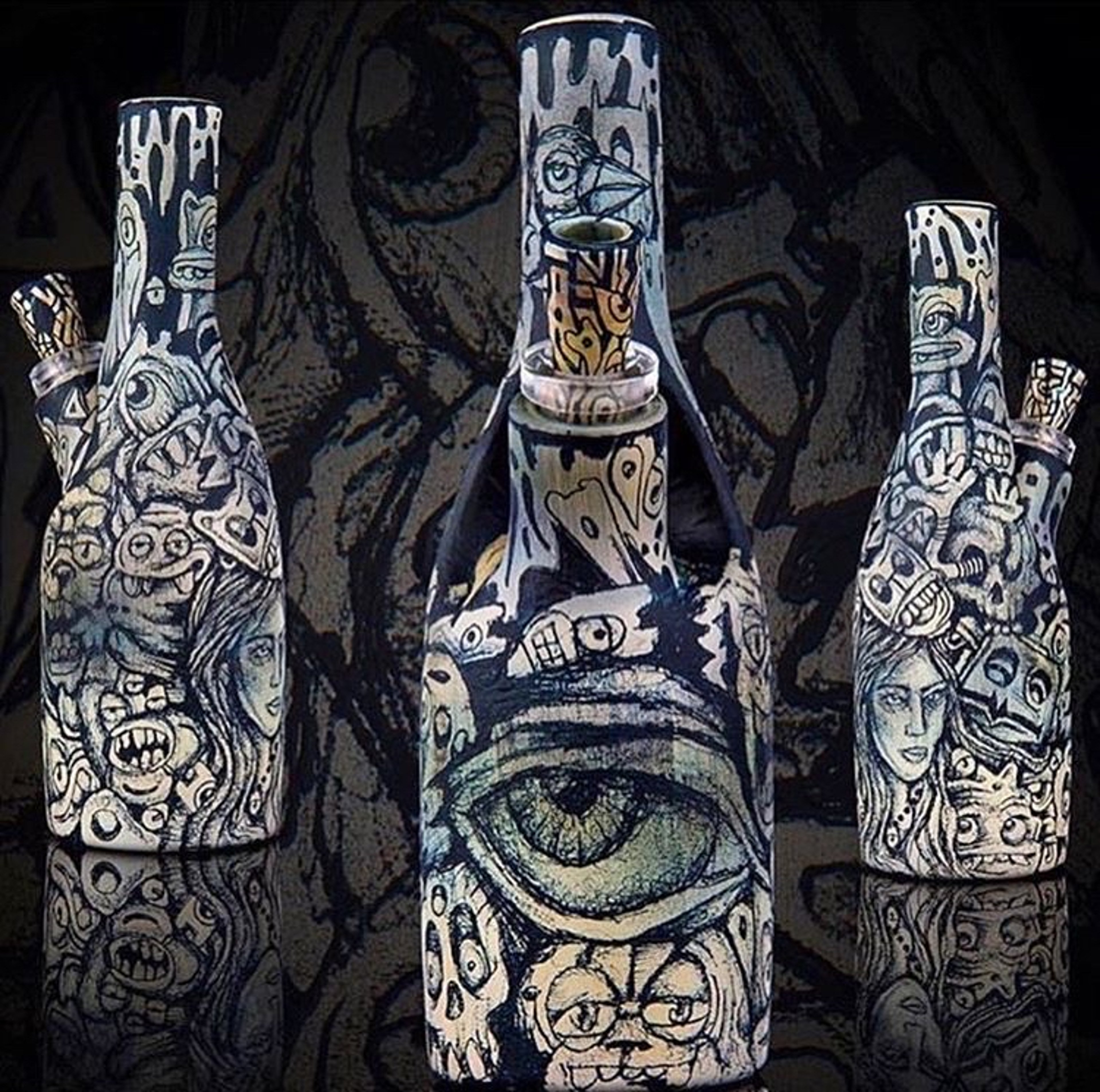 Preview pic of Tk Happa x Trevy Metal sake bottle