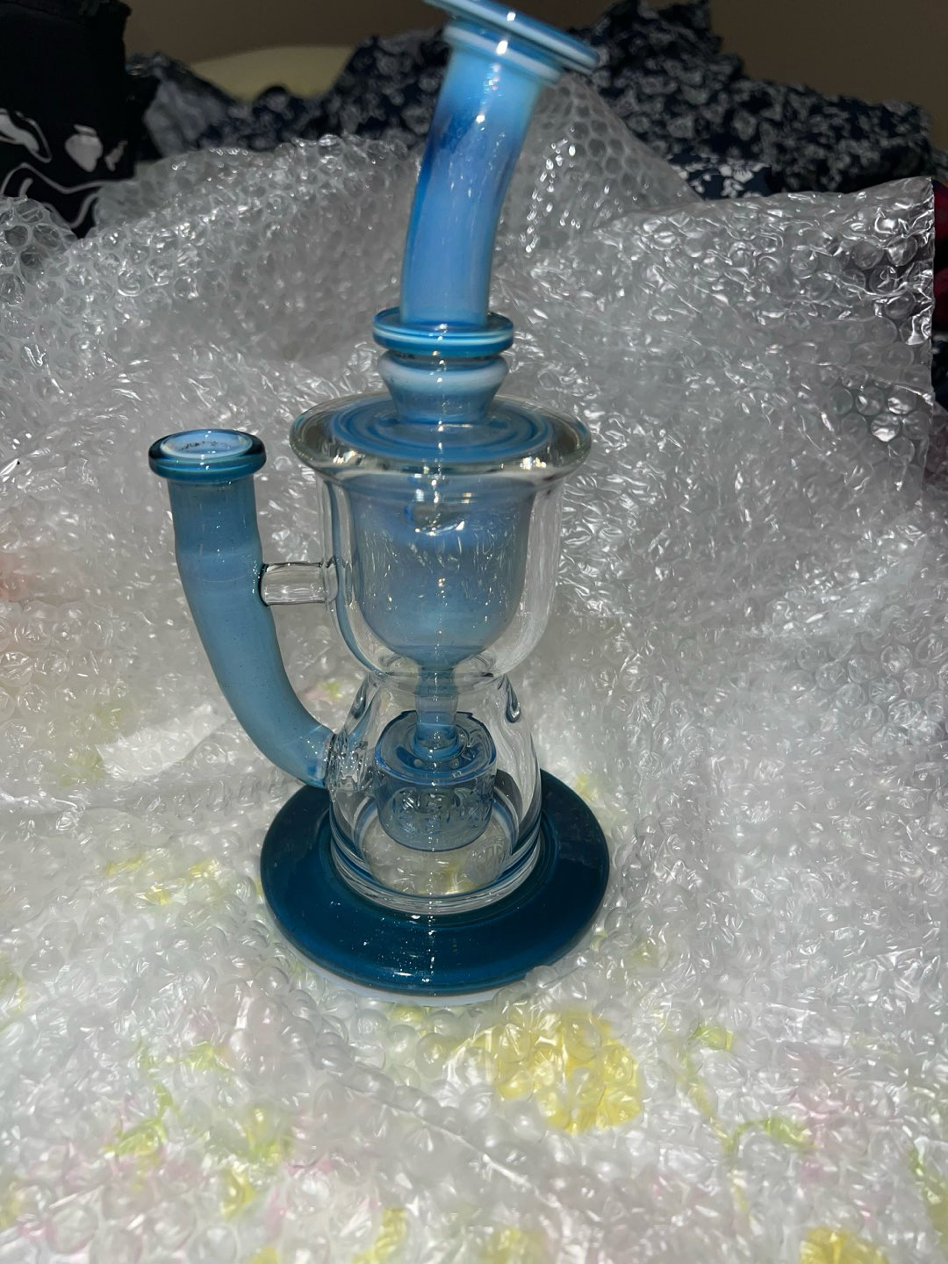 Preview pic of FatBoy Glass Colored Taurus V2 Incycler FullSize Blue Stardust x Ghost
