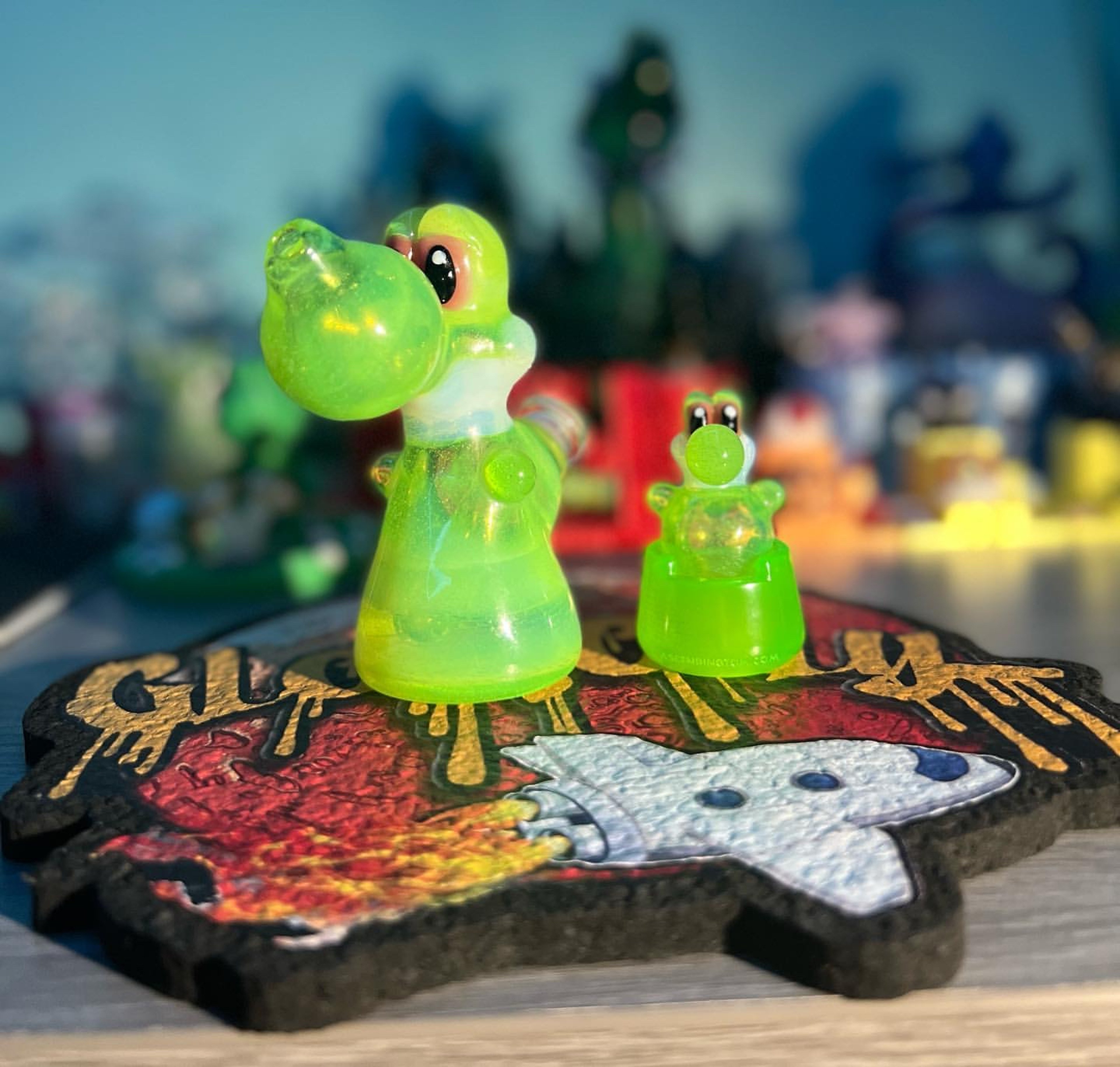 Preview pic of BellzGlass Pocket Yoshi Dab Rig #006 🦖