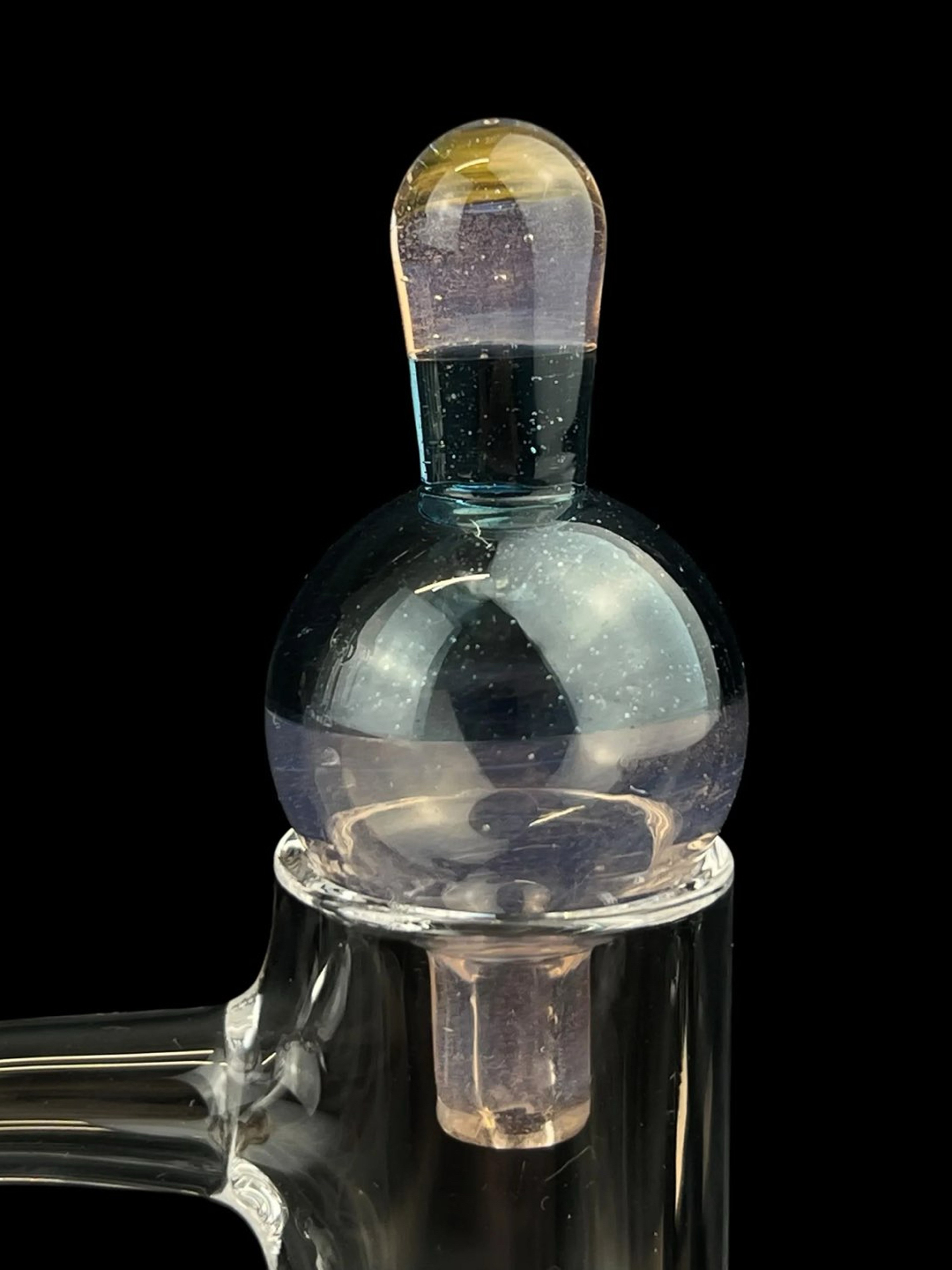 Preview pic of 25mm Shifty Peach Satin & Blue Stardust Bubble Cap