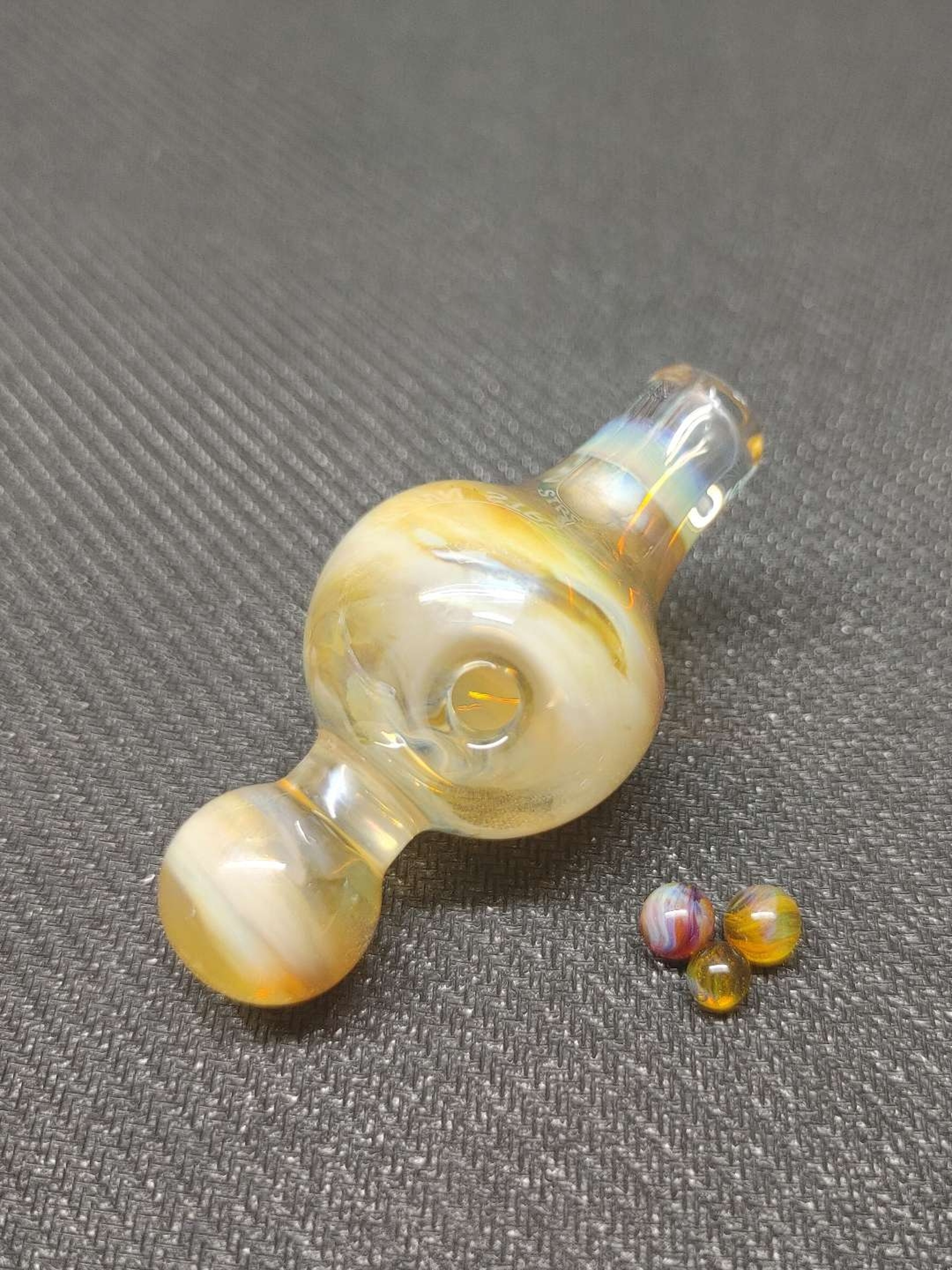 Preview pic of Fumed Carb Cap With Set of Terp Pearls! Hand Crafted in Oregon!