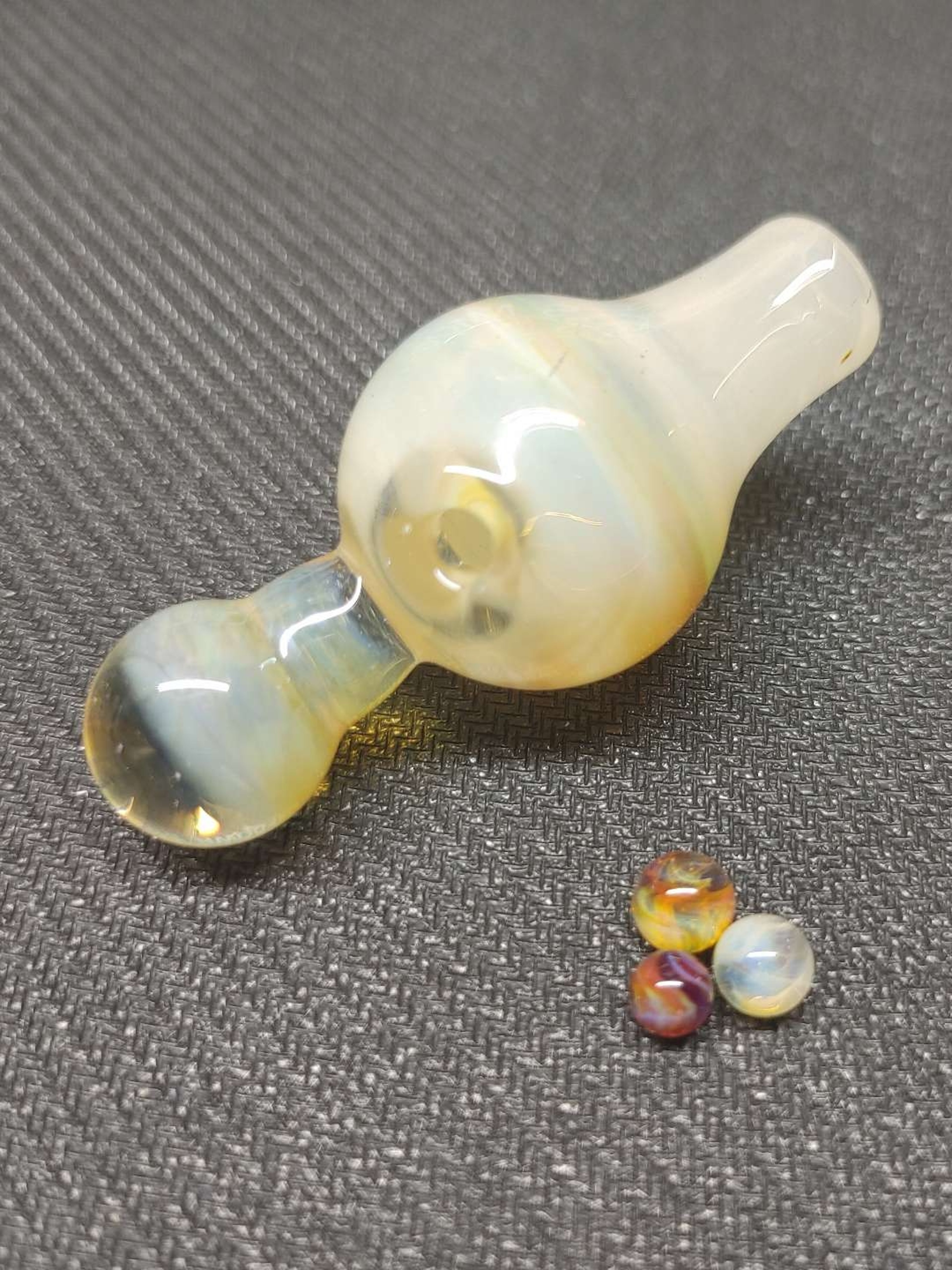Preview pic of Fumed Carb Cap With Set of Terp Pearls! Hand Crafted in Oregon!