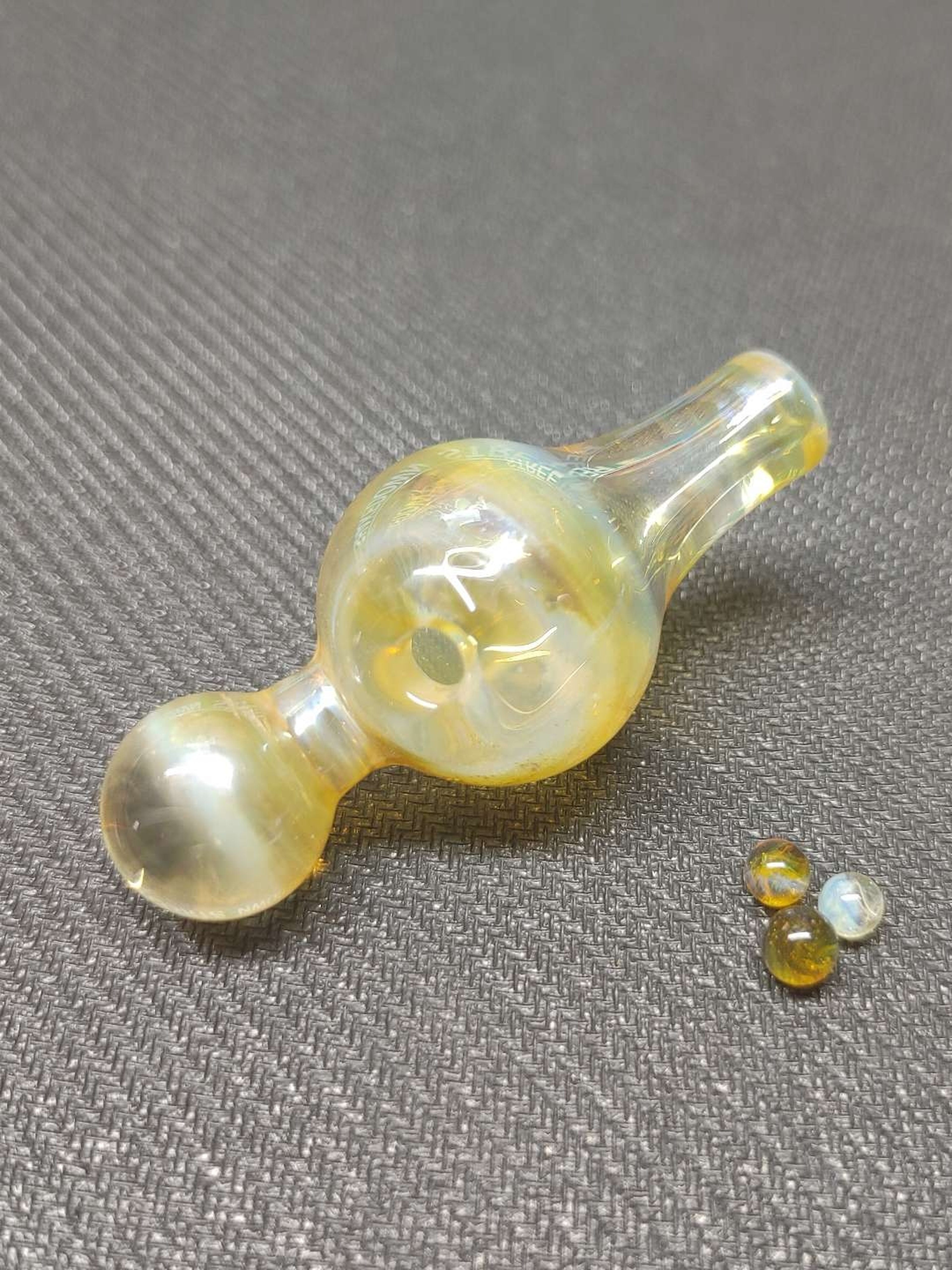 Preview pic of Fumed Carb Cap with Set of Terp Pearls! Hand Crafted in Oregon!