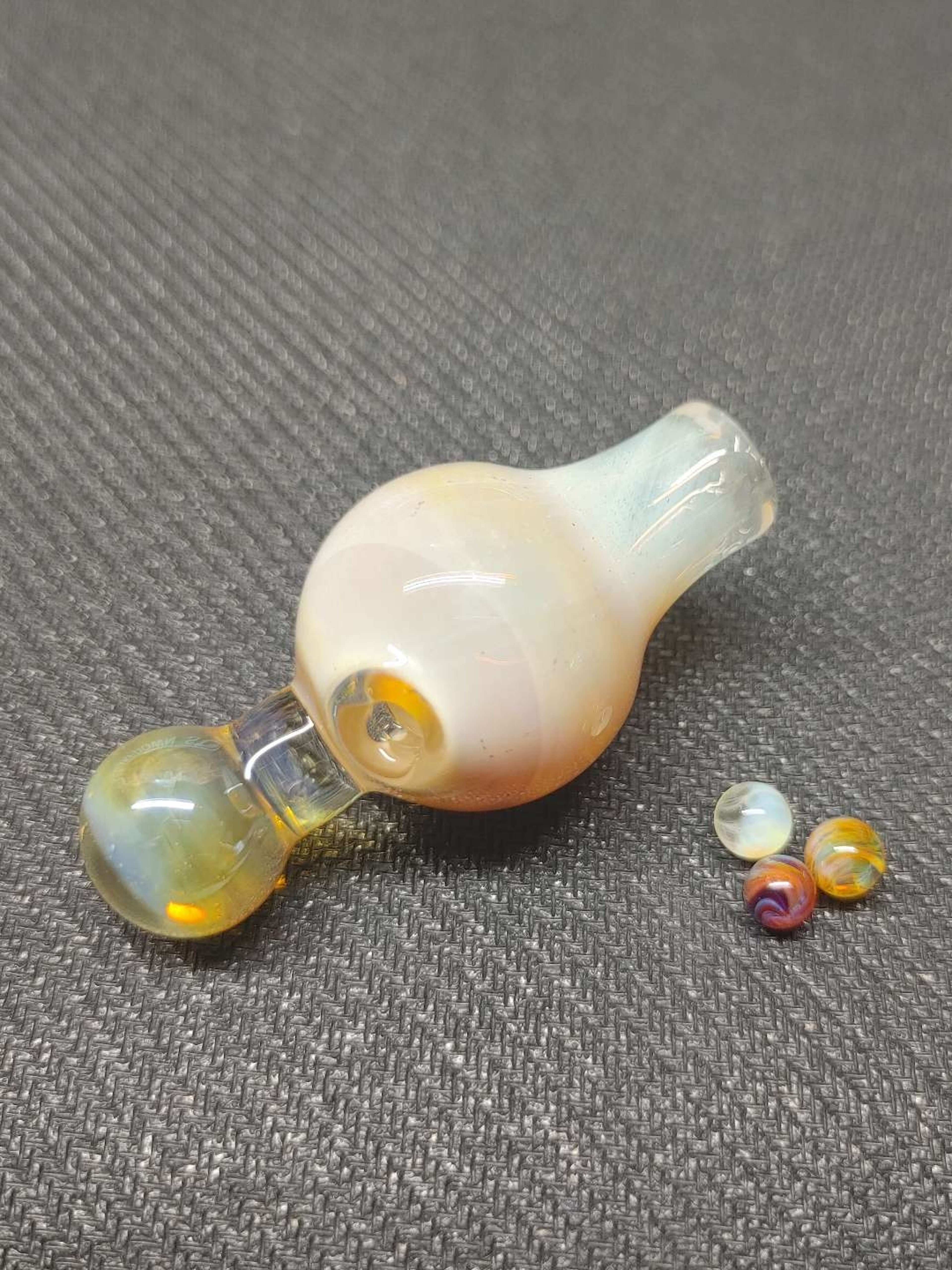 Preview pic of Fumed Carb Cap with Set of Terp Pearls!