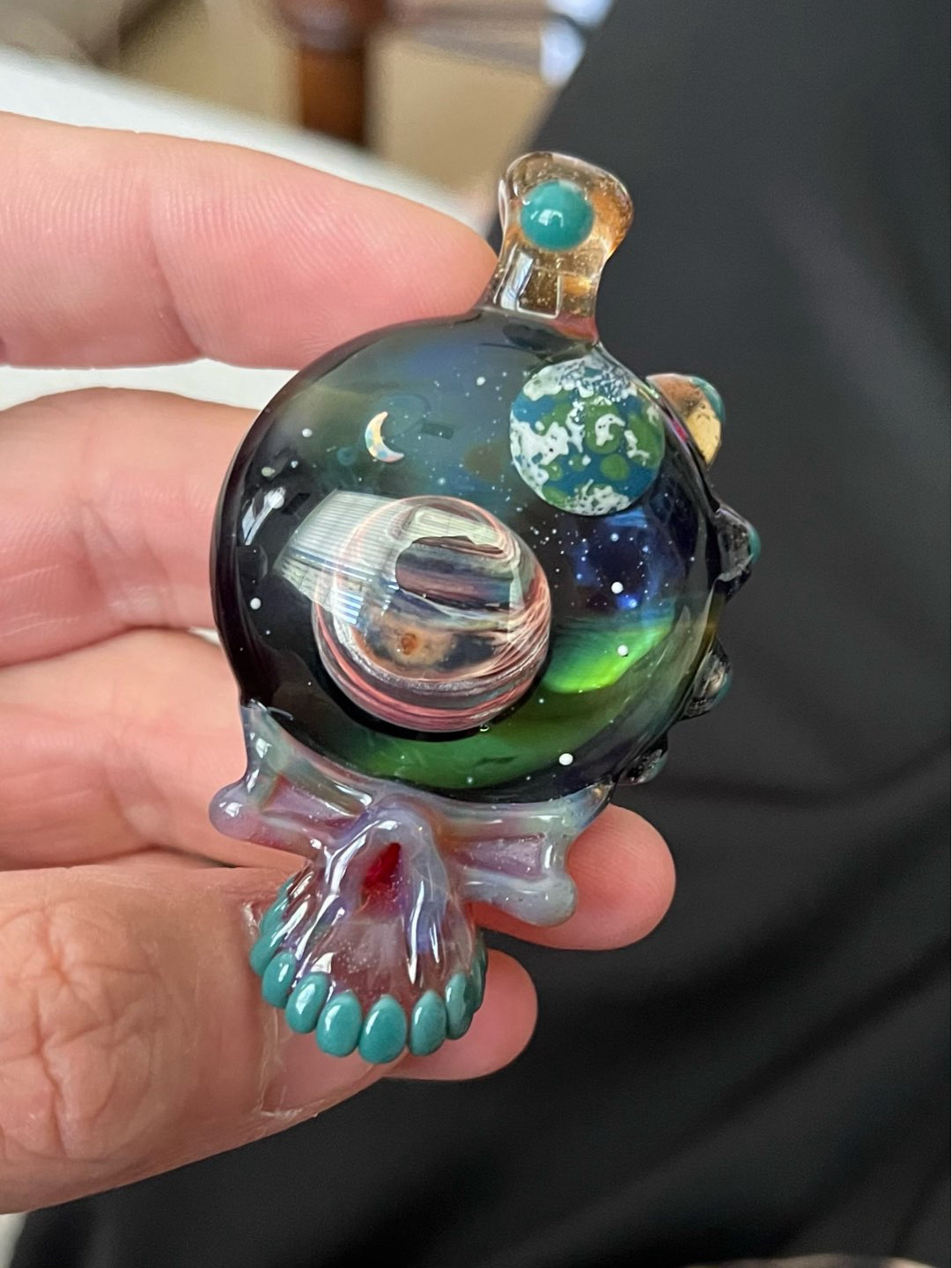 Preview pic of Galaxy Stealie Pendant by Neebs Glass