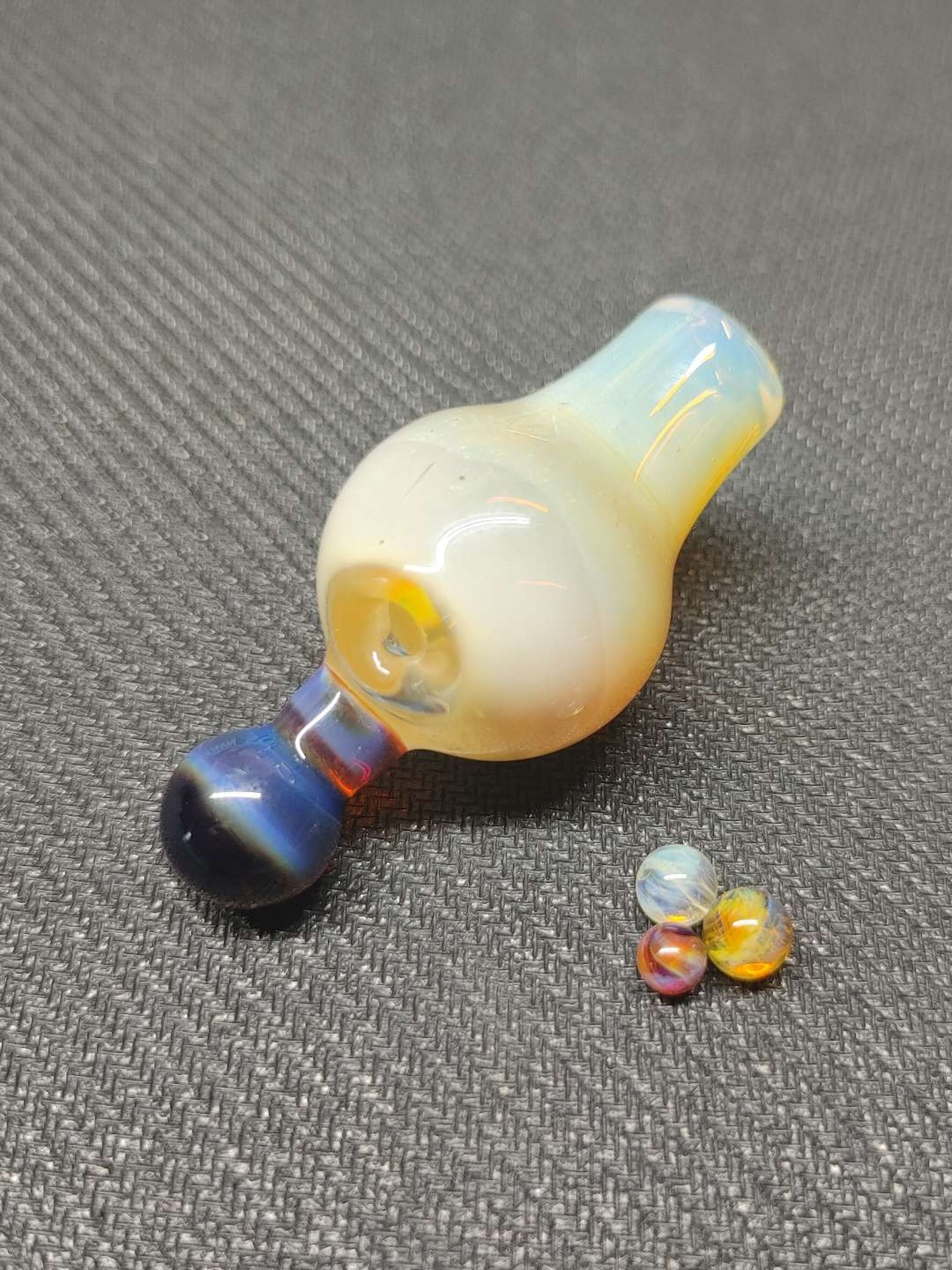 Preview pic of Fumed Carb Cap with Set of Terp Pearls! Hand Crafted in Oregon!