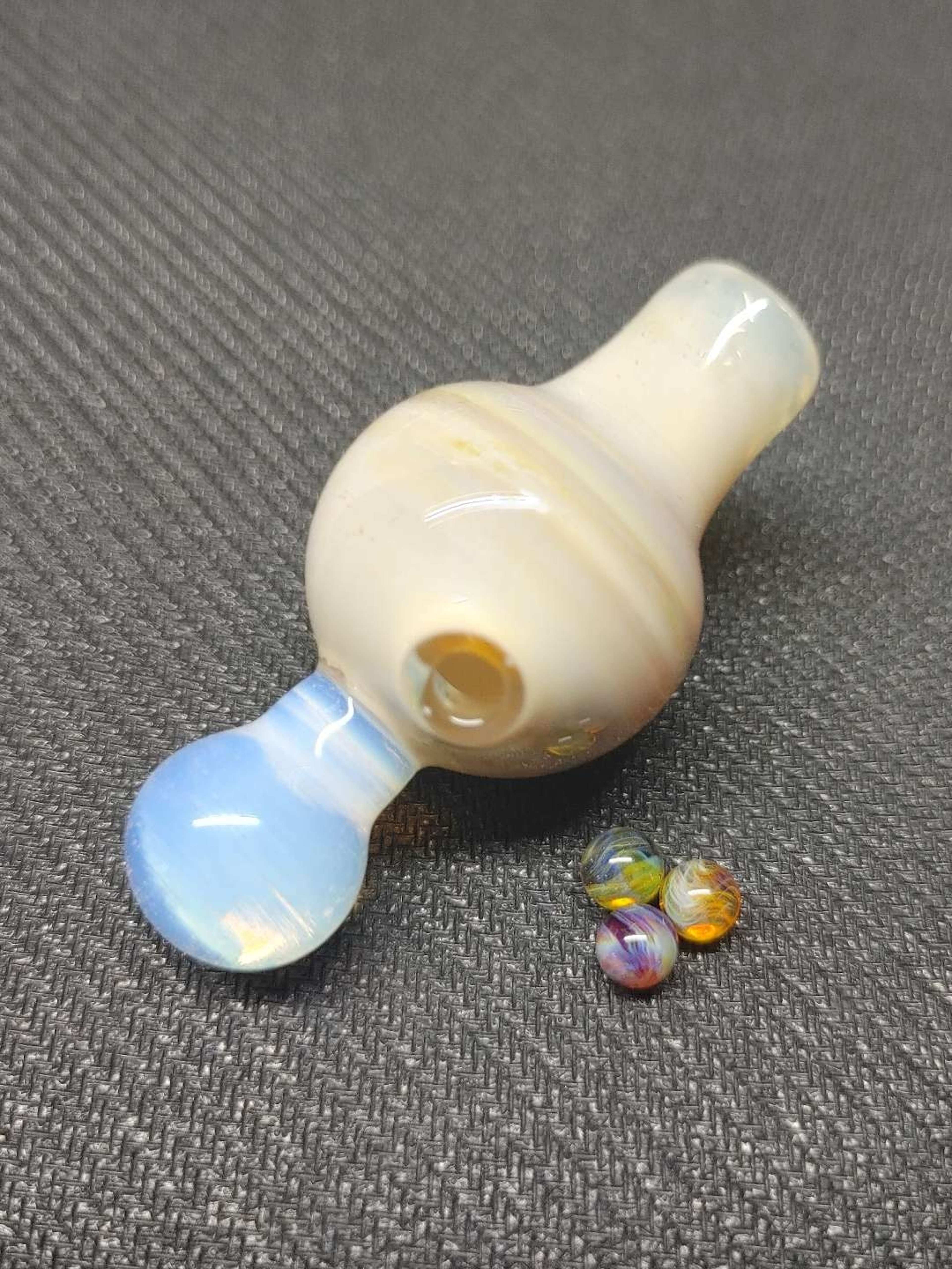 Preview pic of Fumed Carb Cap with Set of Terp Pearls! Hand Crafted in Oregon!