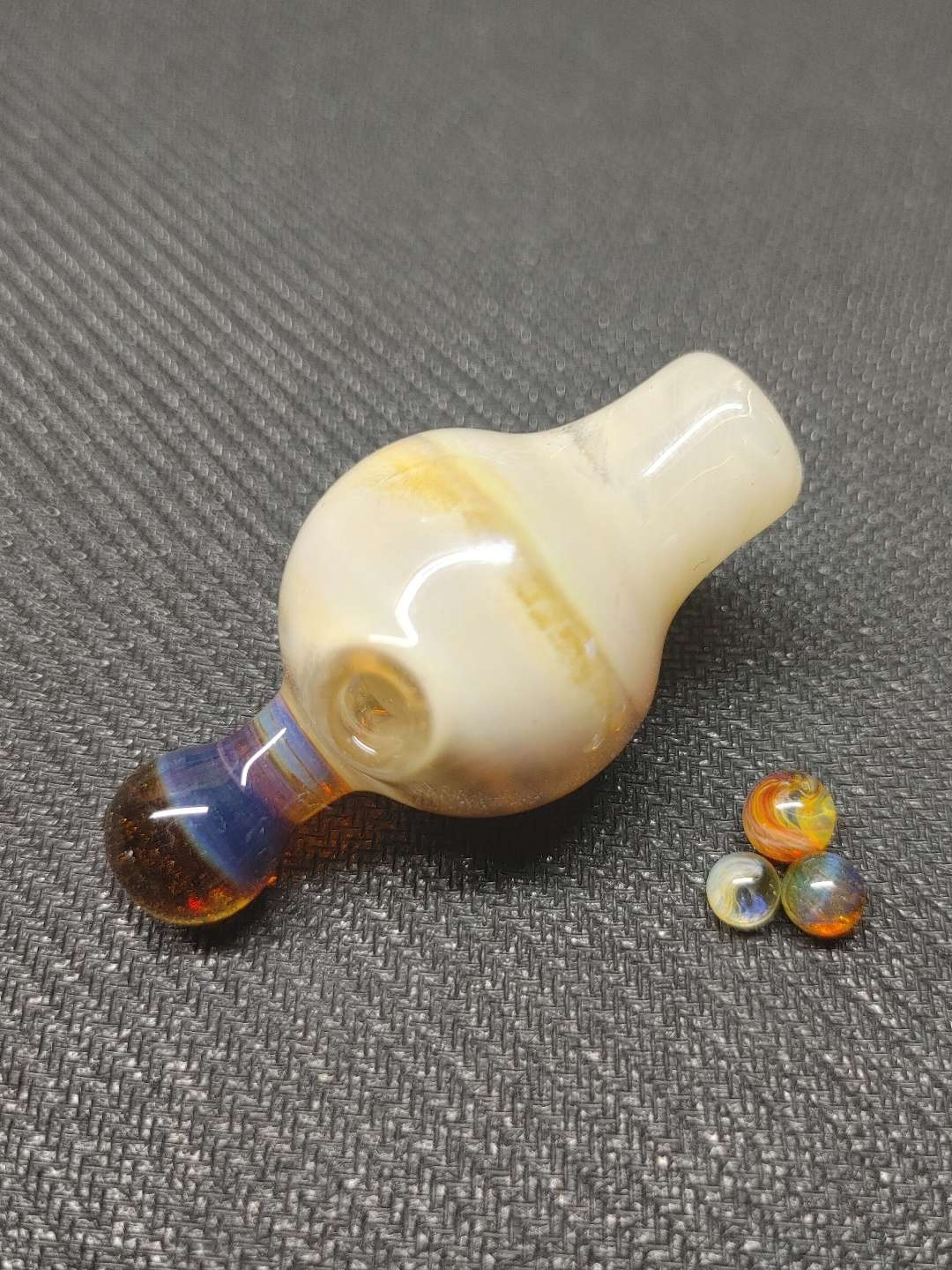Preview pic of Fumed Carb Cap with Set of Terp Pearls! Hand Crafted in Oregon!