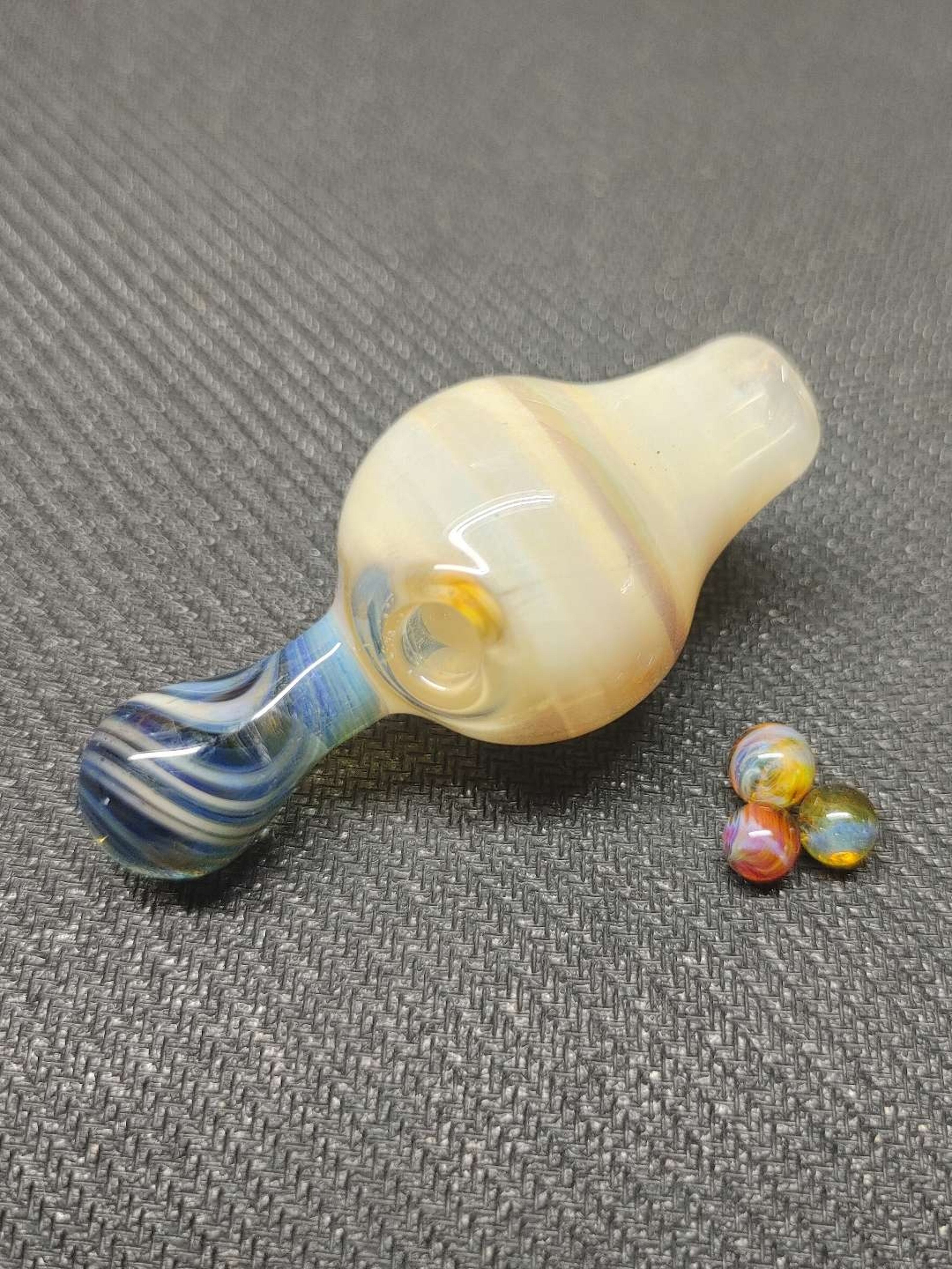 Preview pic of Fumed Carb Cap with Set of Terp Pearls! Hand Crafted in Oregon!