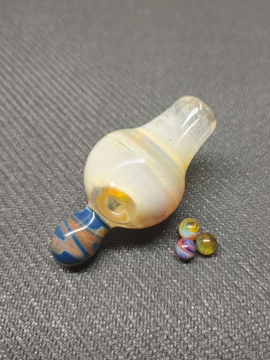 Preview pic of Fumed Carb Cap with Set of Terp Pearls! Hand Crafted in Oregon!