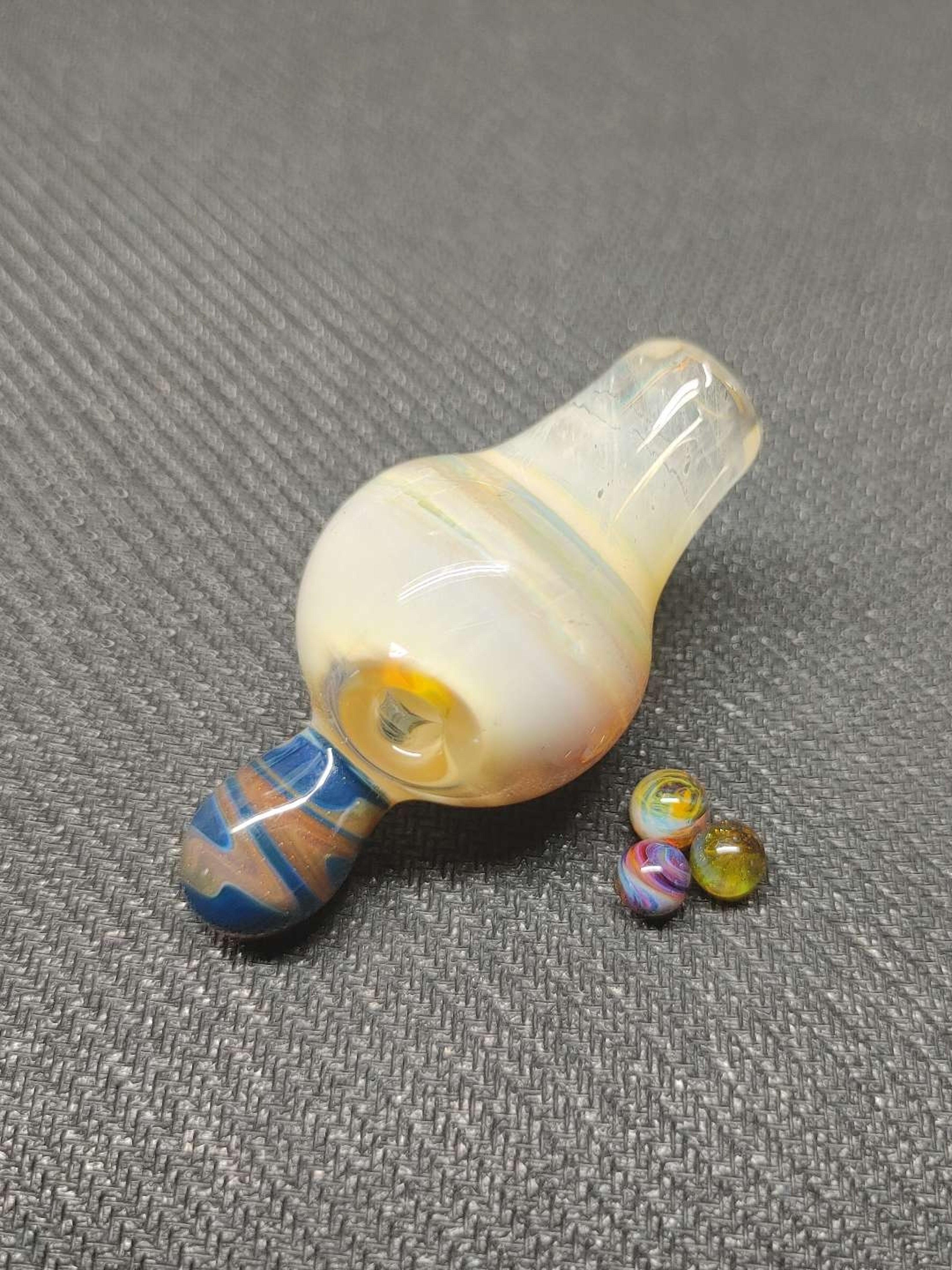 Preview pic of Fumed Carb Cap with Set of Terp Pearls! Hand Crafted in Oregon!