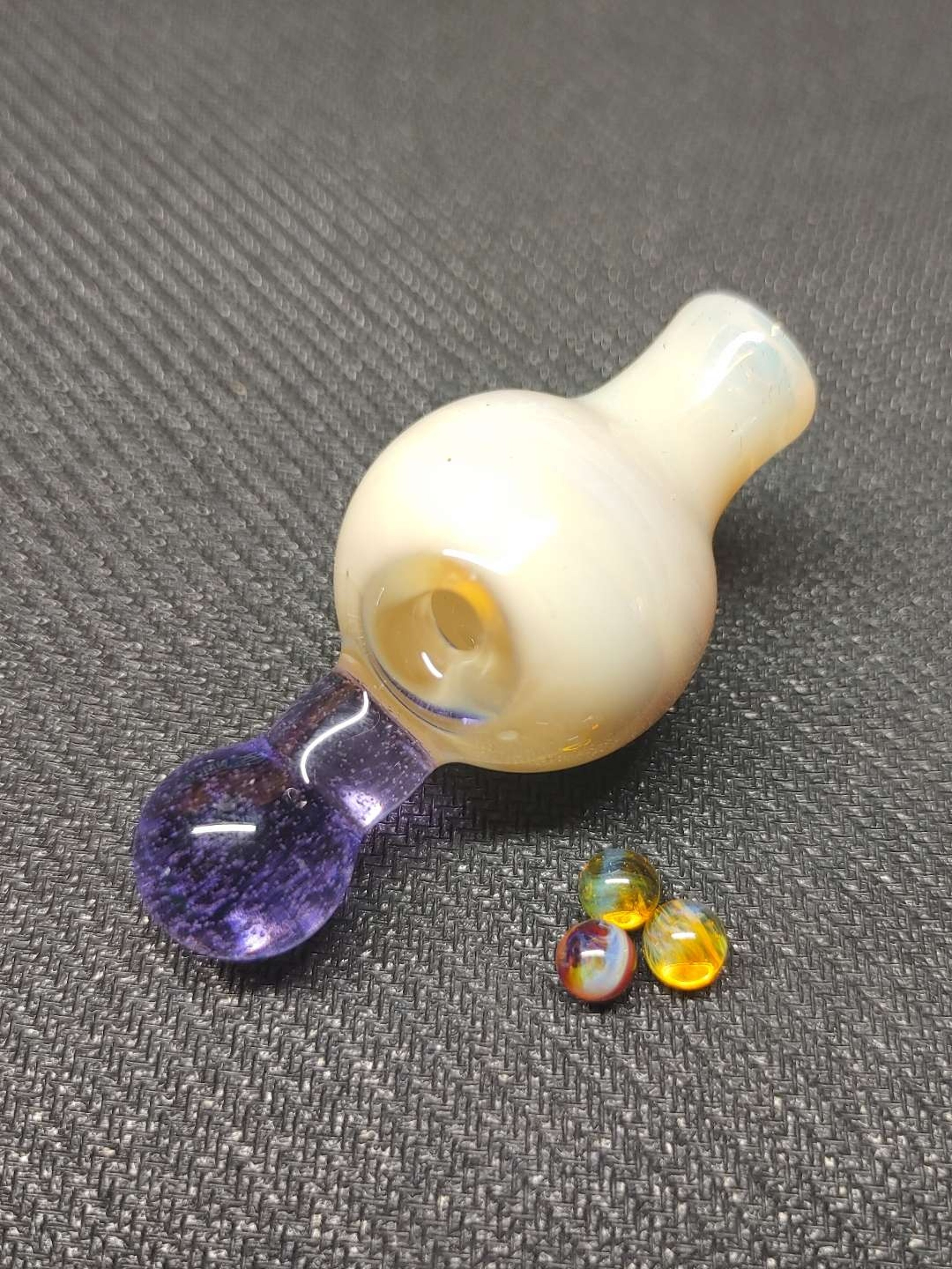 Preview pic of Fumed Carb Cap with Set of Terp Pearls! Hand Crafted in Oregon!