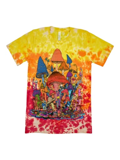 Preview pic of Vincent Gordon "Melty Mushrooms" Tie-Dye T Shirt XL