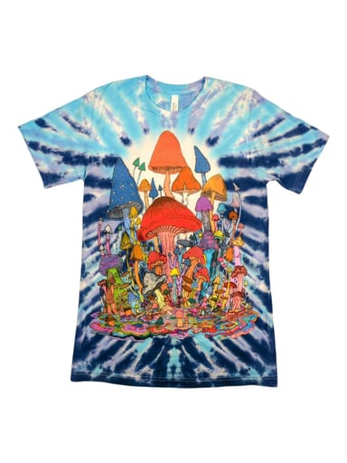 Preview pic of Vincent Gordon "Melty Mushrooms" Tie-Dye T Shirt - S