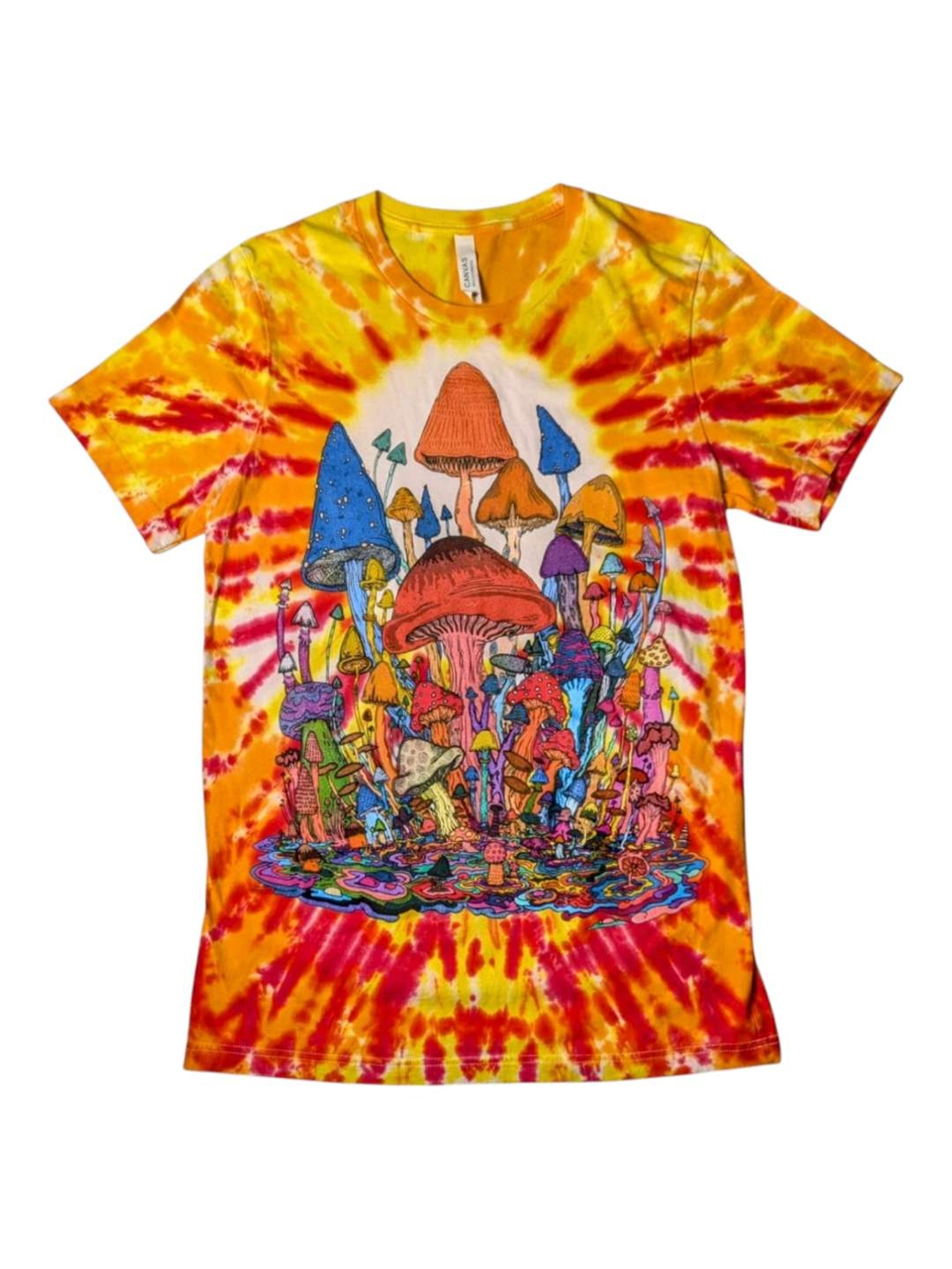 Preview pic of Vincent Gordon "Melty Mushrooms" Tie-Dye T Shirt - M