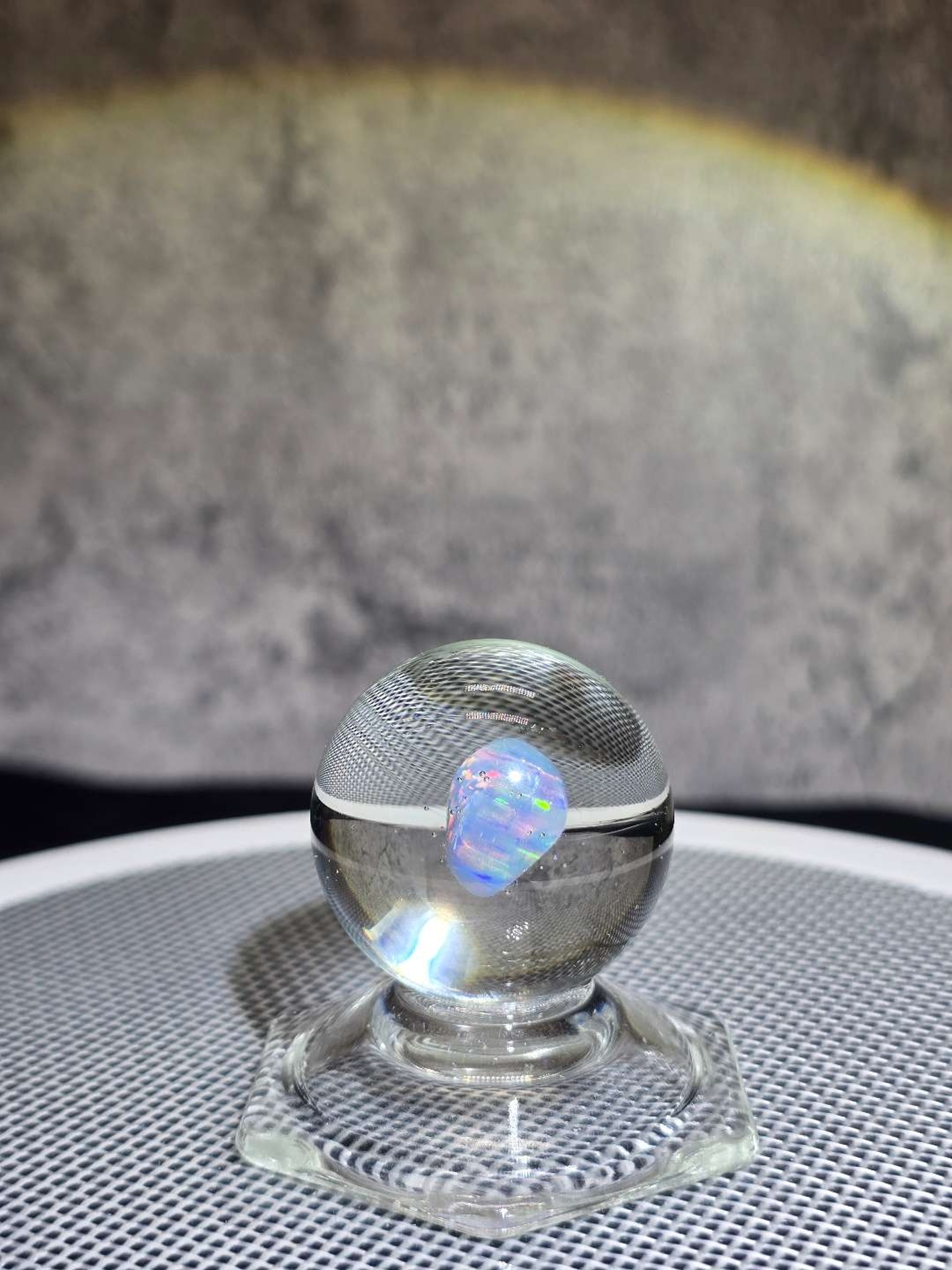 Preview pic of Large purple/teal opal marble power stone 34mm