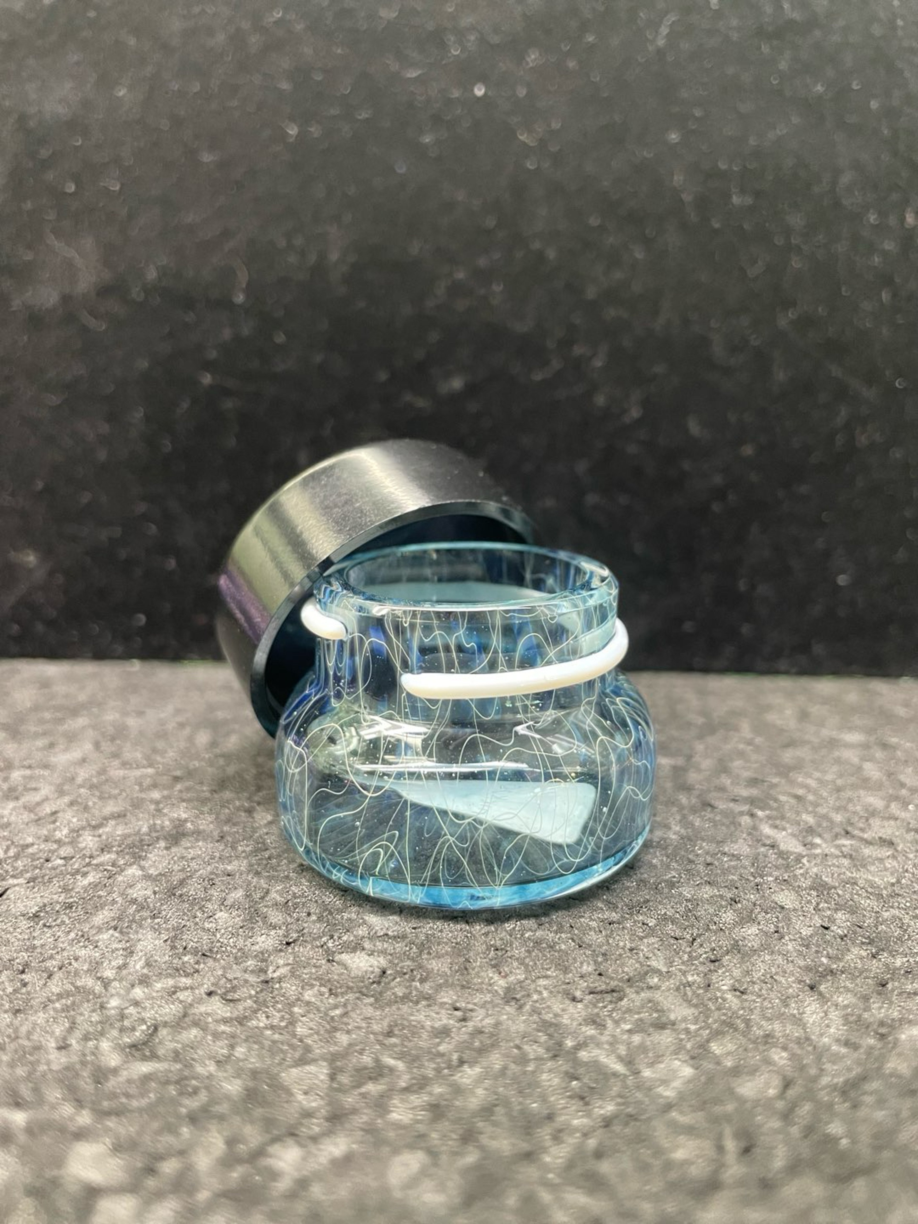 Preview pic of Brick Glass Baller Jar Blue Stardust