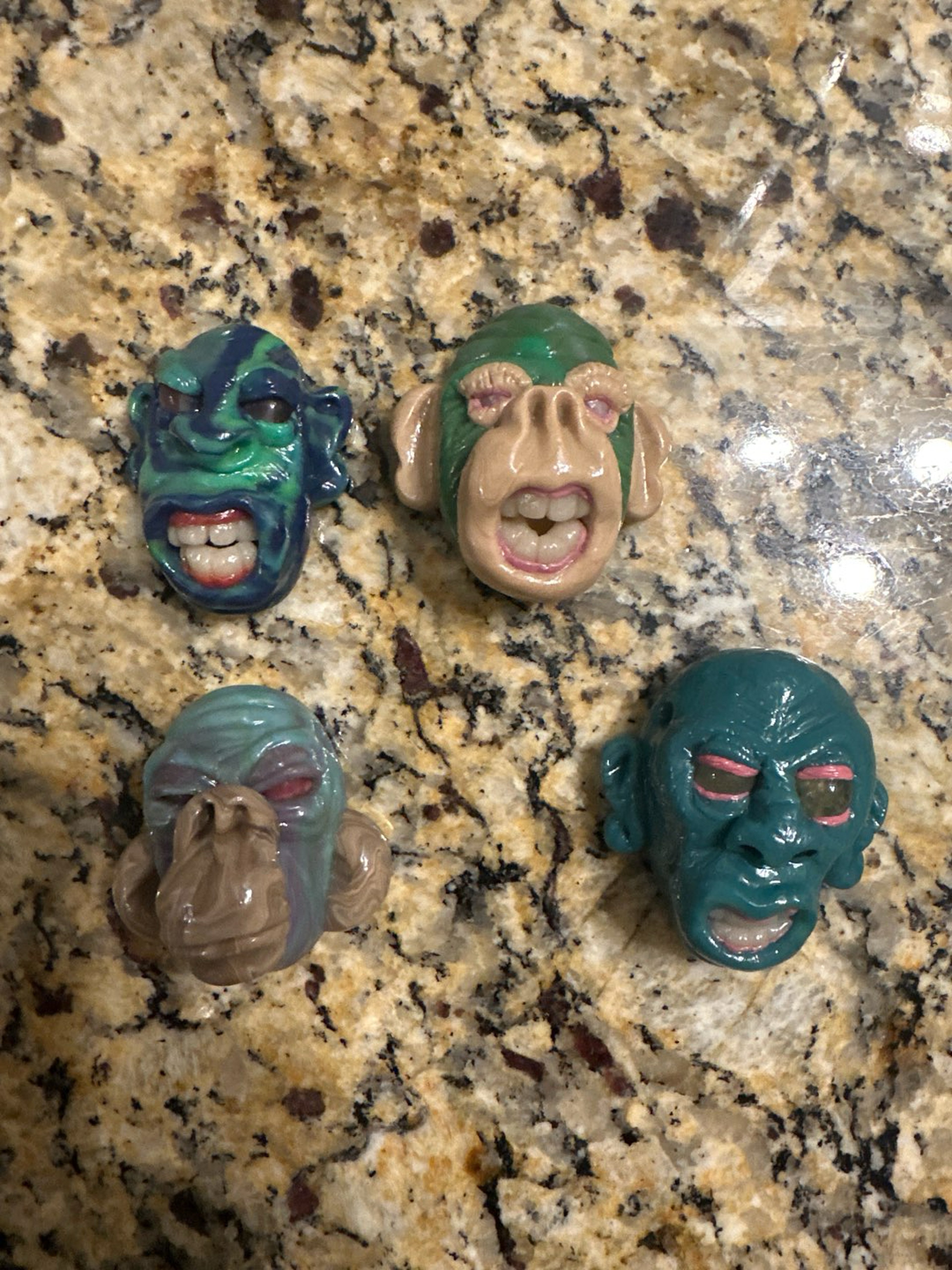 Preview pic of Ancient apex art clay UV pendant lot of 4 new old stock 2016 gemstone eyes