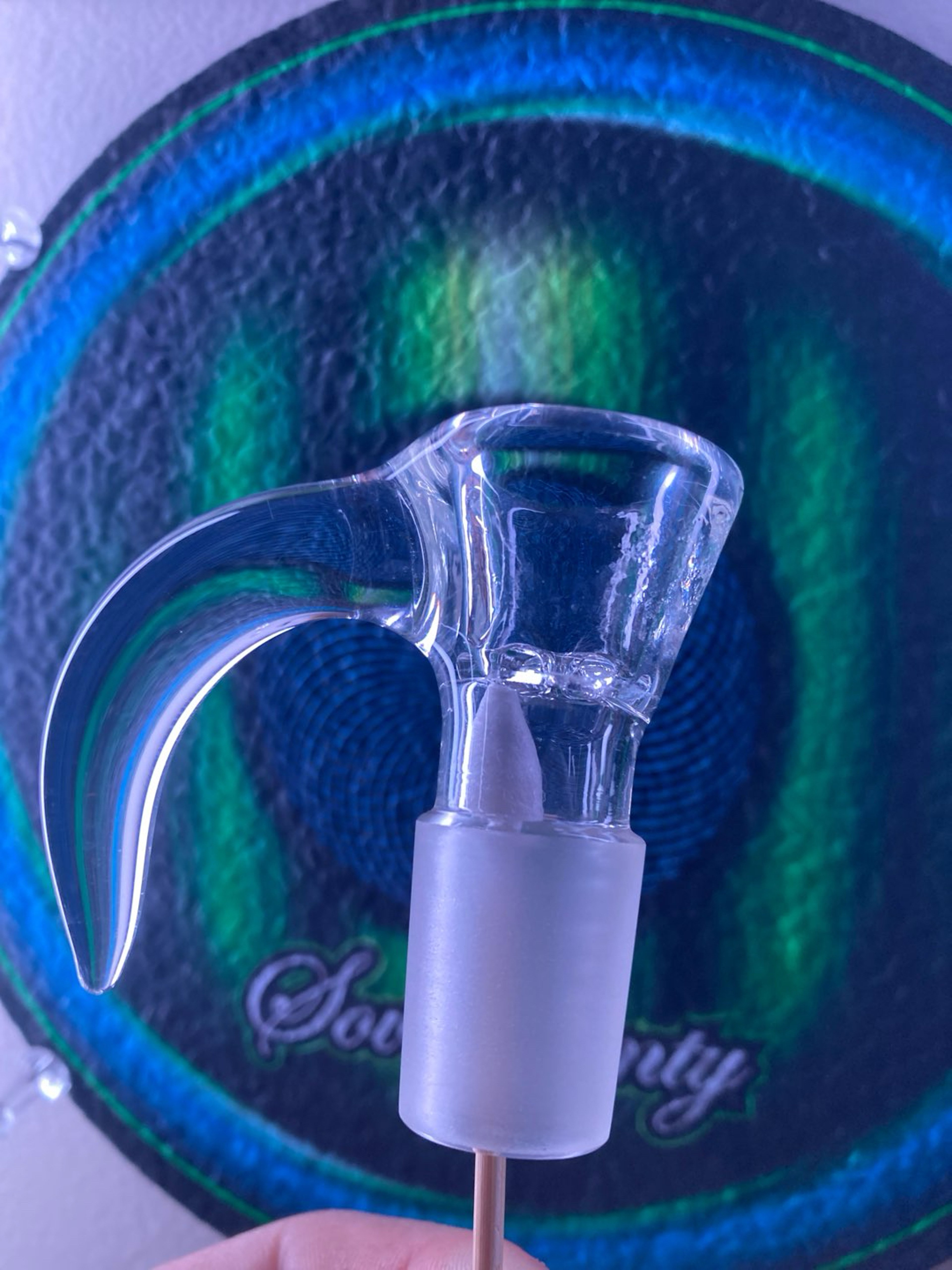 18mm greek glass 6 hole slide image 0