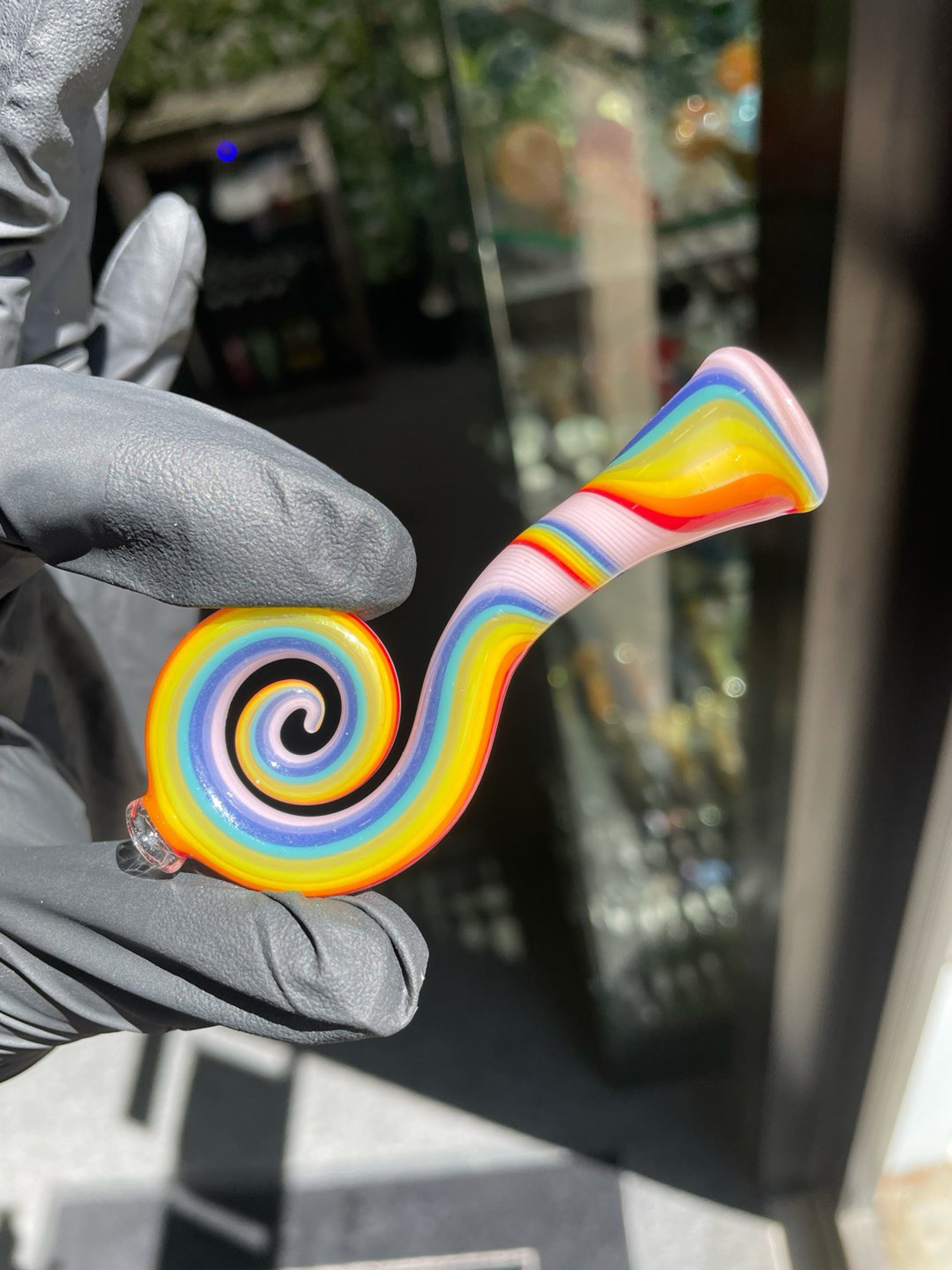 Preview pic of Jem Glass Curly Onie Pink Rainbow