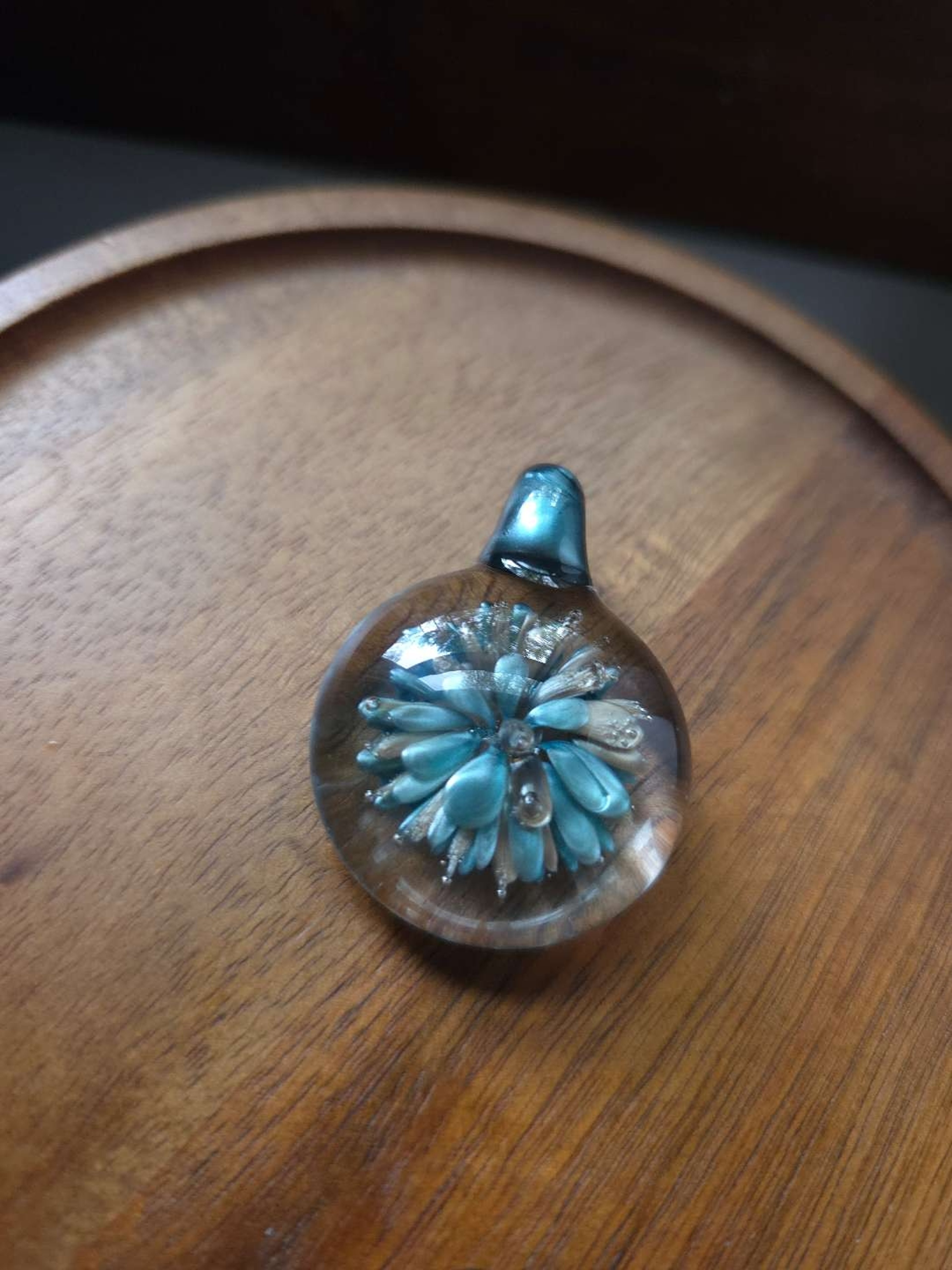 Preview pic of Akrius Glass Electrum & Neptunium Implosion Pendant