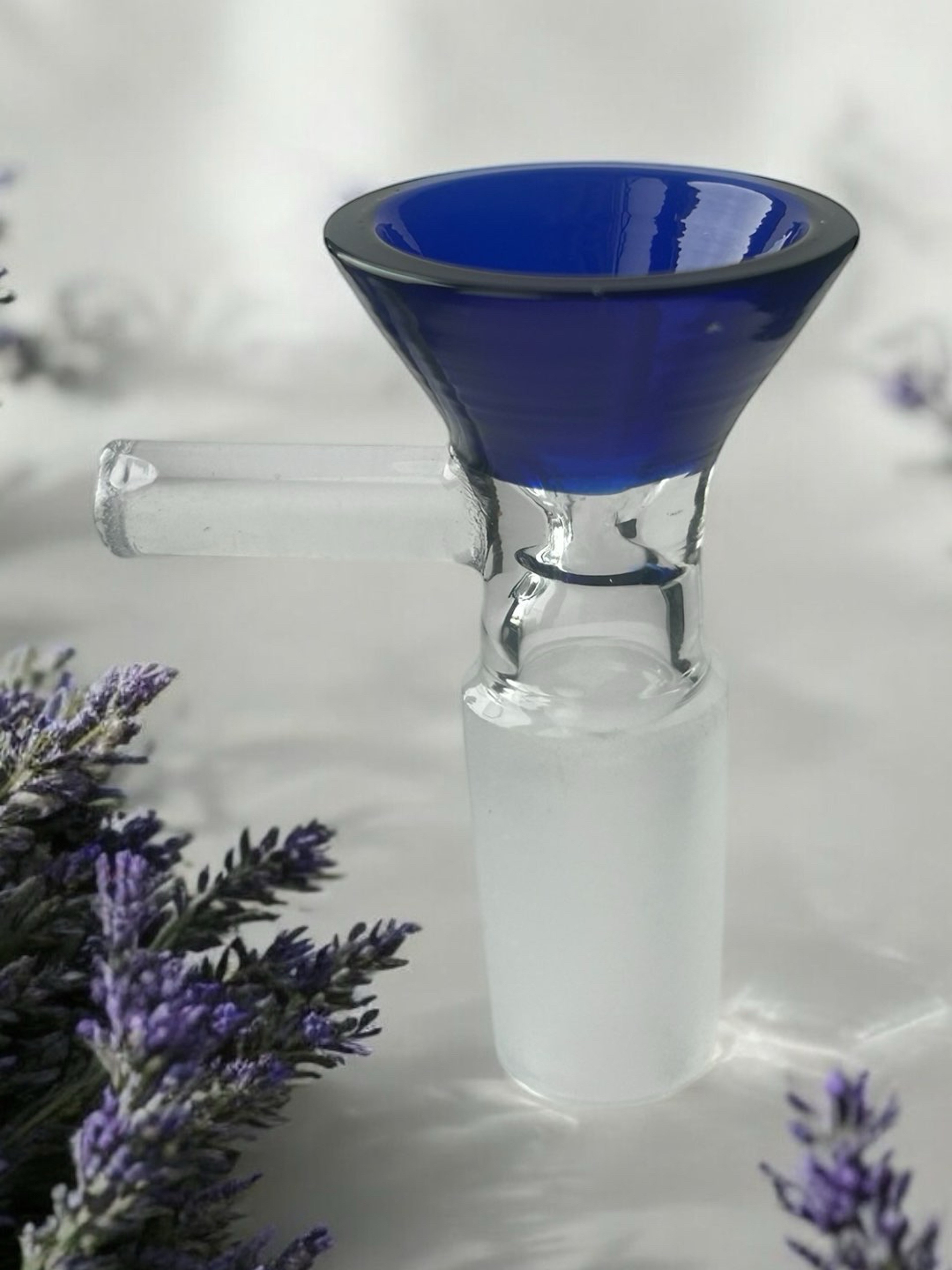 Preview pic of 14mm Cobalt Blue Glass Male Martini/Funnel Slide Bowl Piece