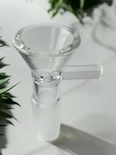 Preview pic of 14mm Clear Glass Funnel Bowls (5 available) for Hookah and Other Smoking Rigs
