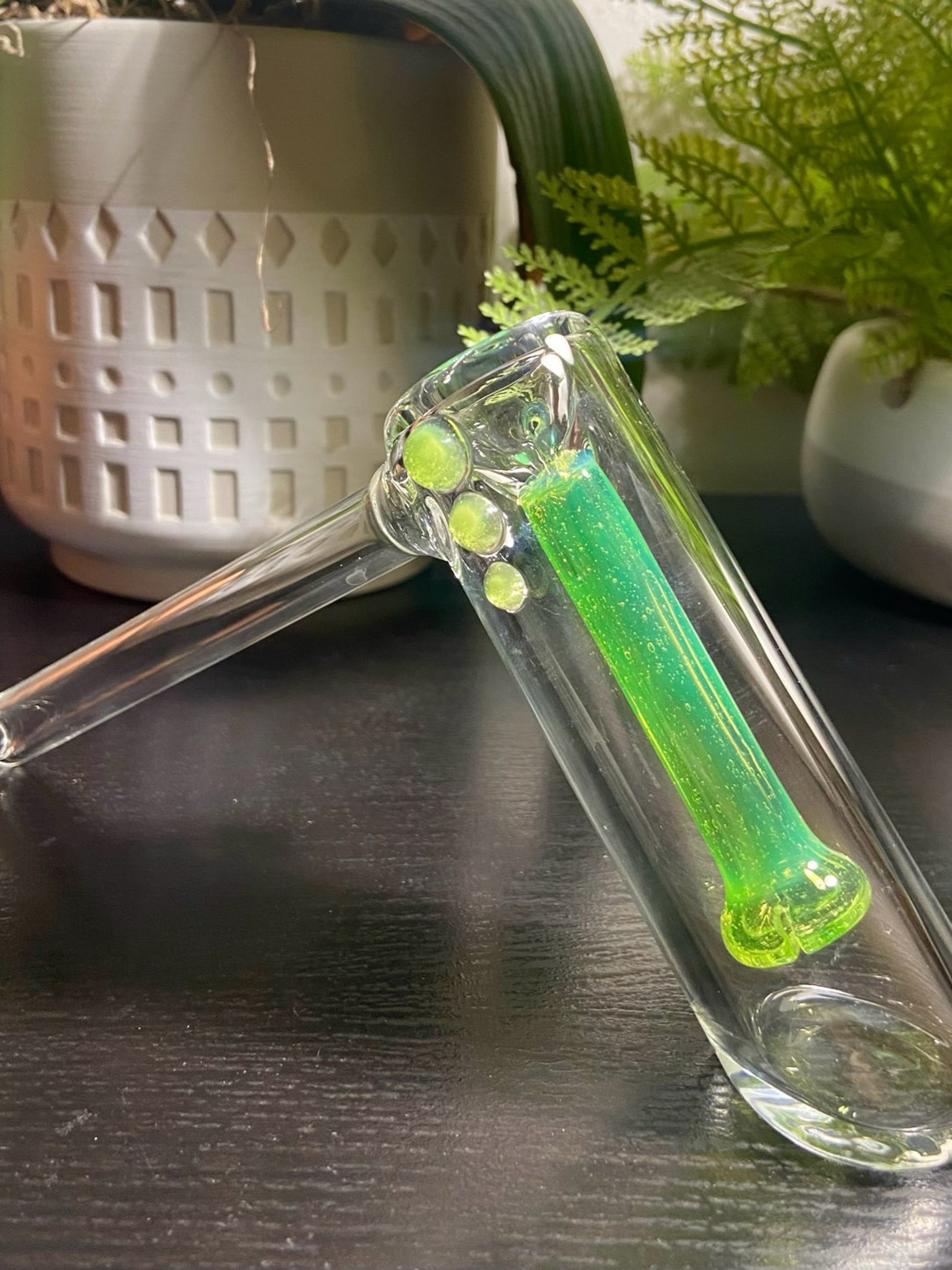 Preview pic of Mini Glass Bubbler Pipe Green slyme