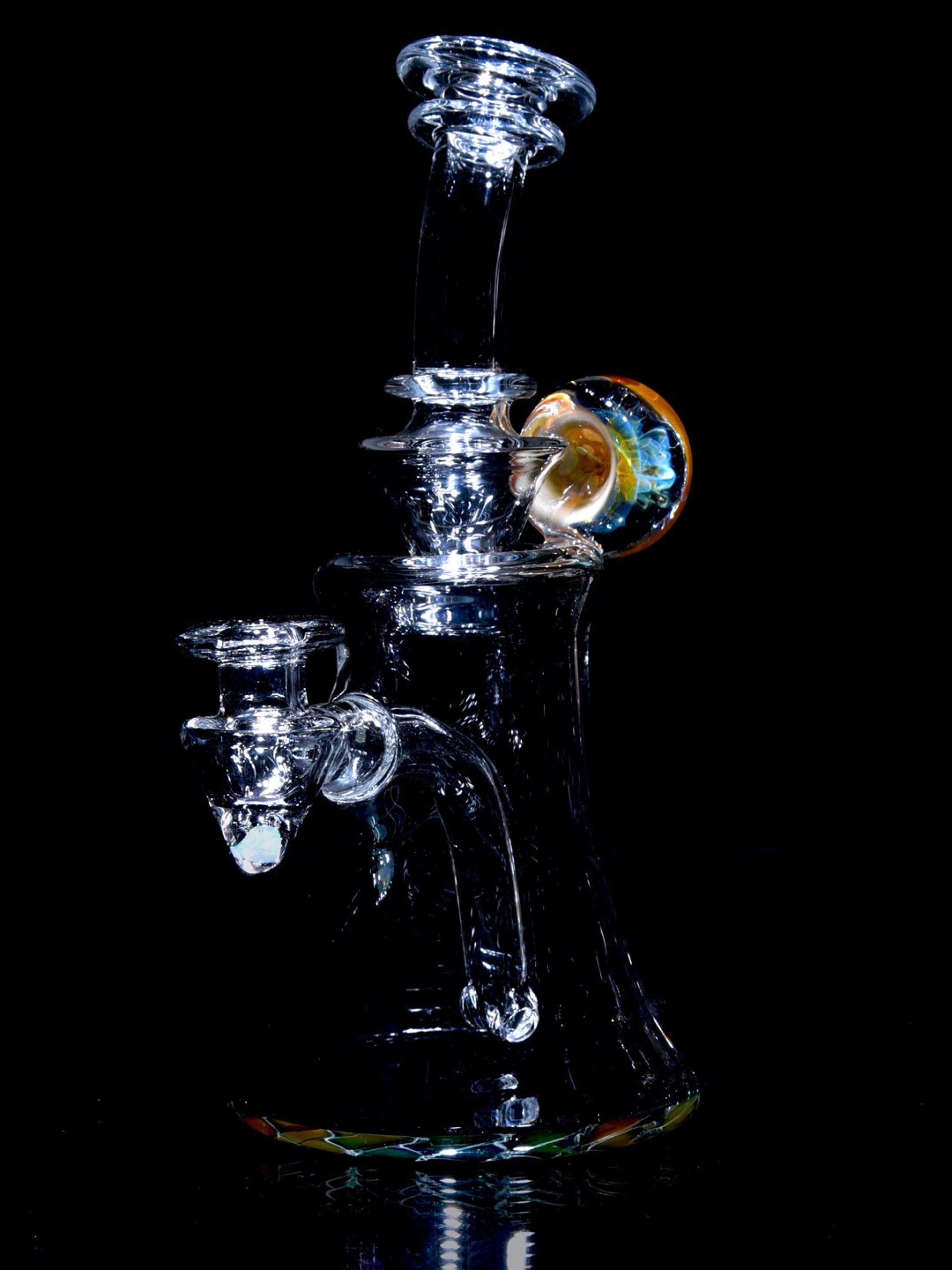 Preview pic of Jakers Glass - Fumed Reversal Base Banger Hanger w/ Implosion & Opal Joint - 10mm Female