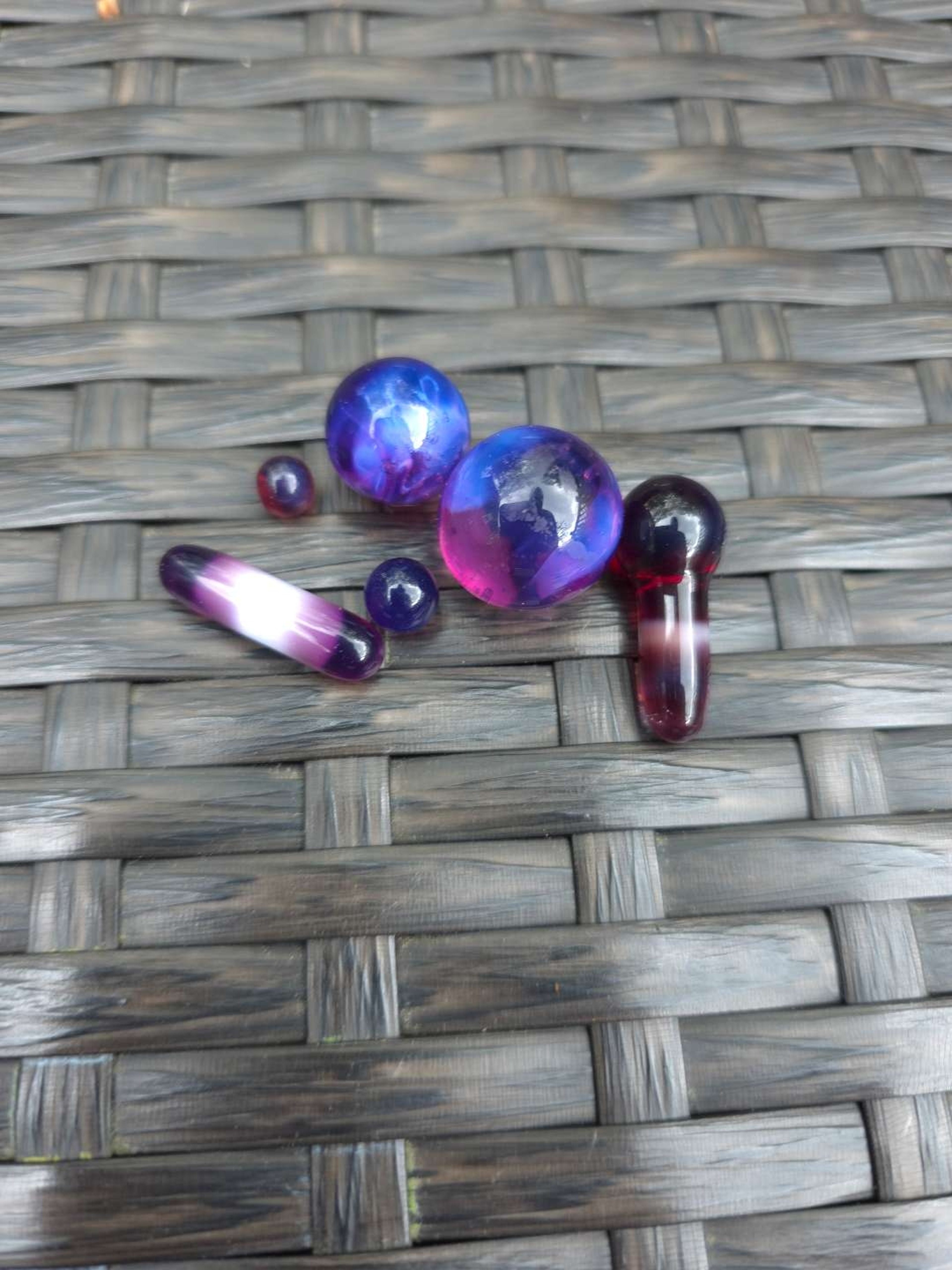 Preview pic of Akrius Glass Royal Jelly, Neo Opal, Phoenix Terp Slurper Set