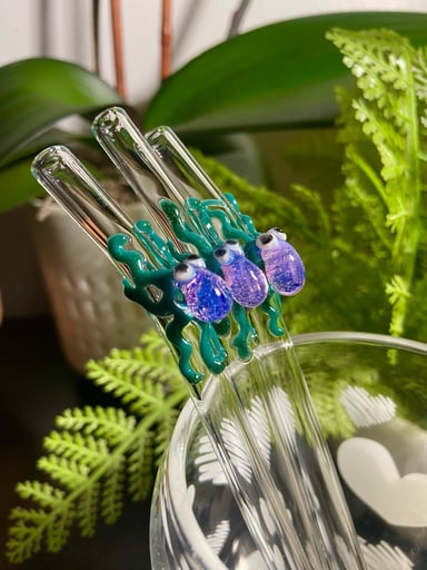 Preview pic of 3pcs Glass straws pink slyme