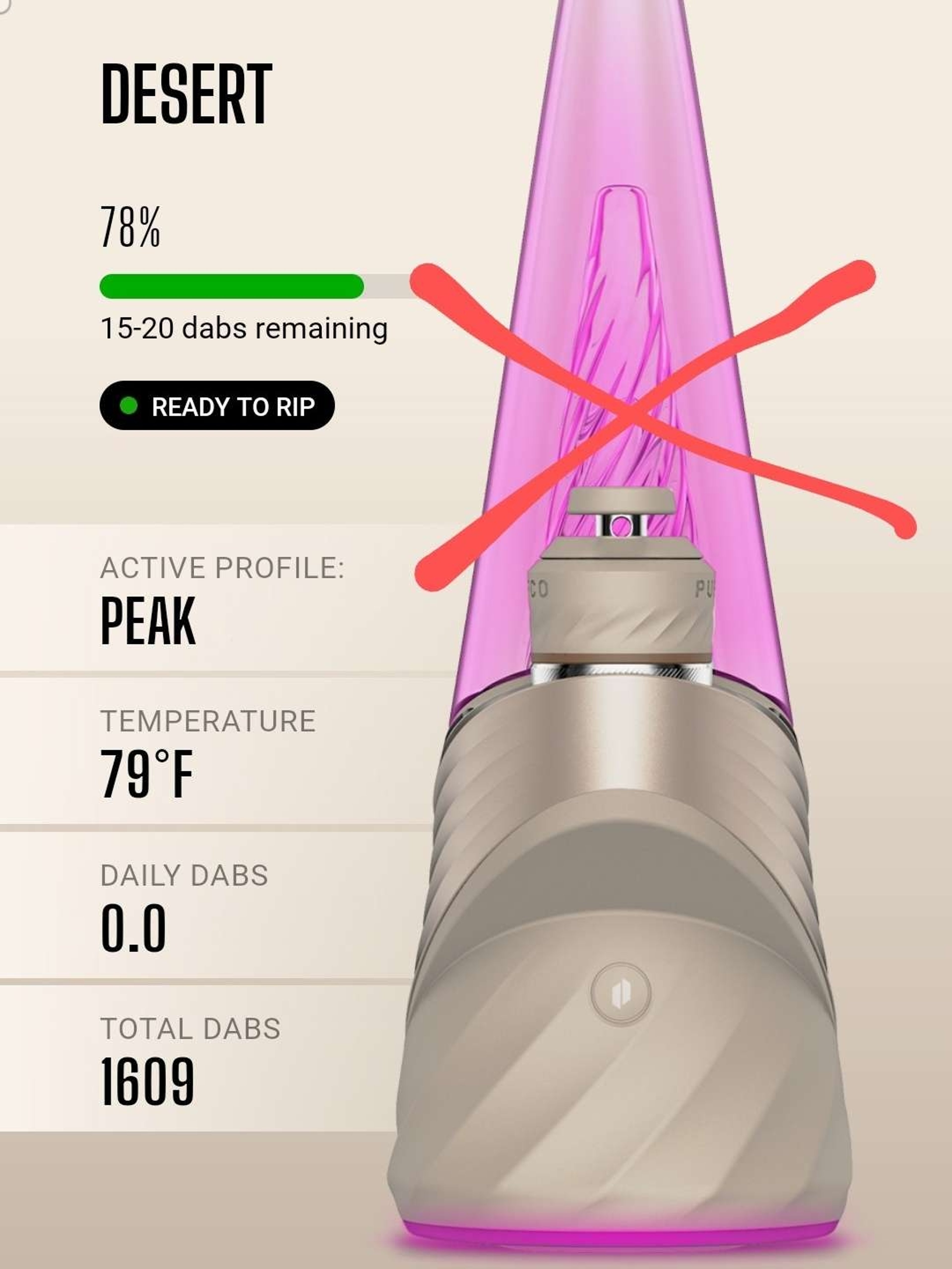 Preview pic of Puffco Peak Pro DESERT + Amber Purple Dry Top (bundle)
