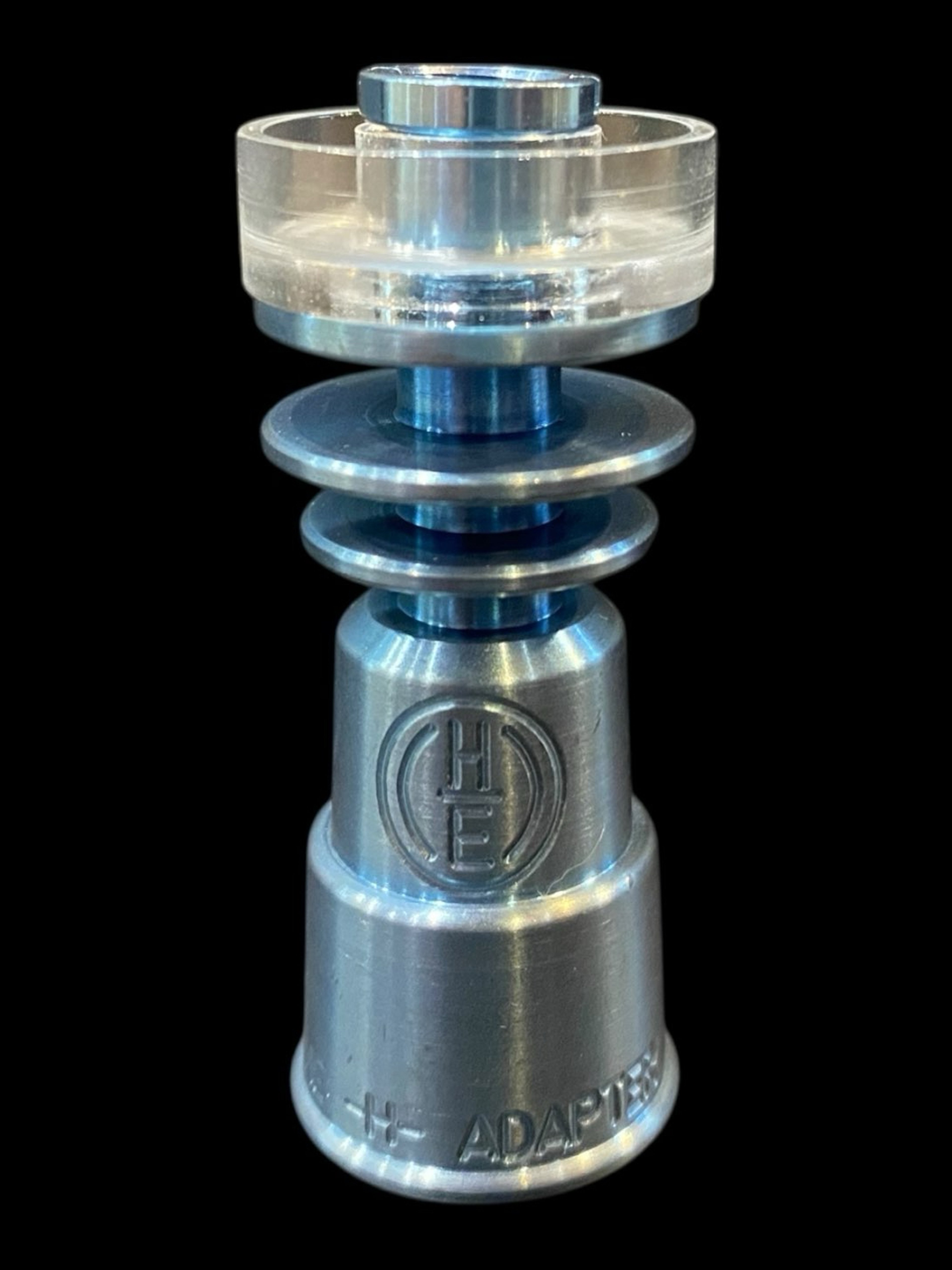 Preview pic of BLUE HIGHLY EDUCATED 14/18 DUALI TI AND QUARTZ HYBRID DOMELESS NAIL