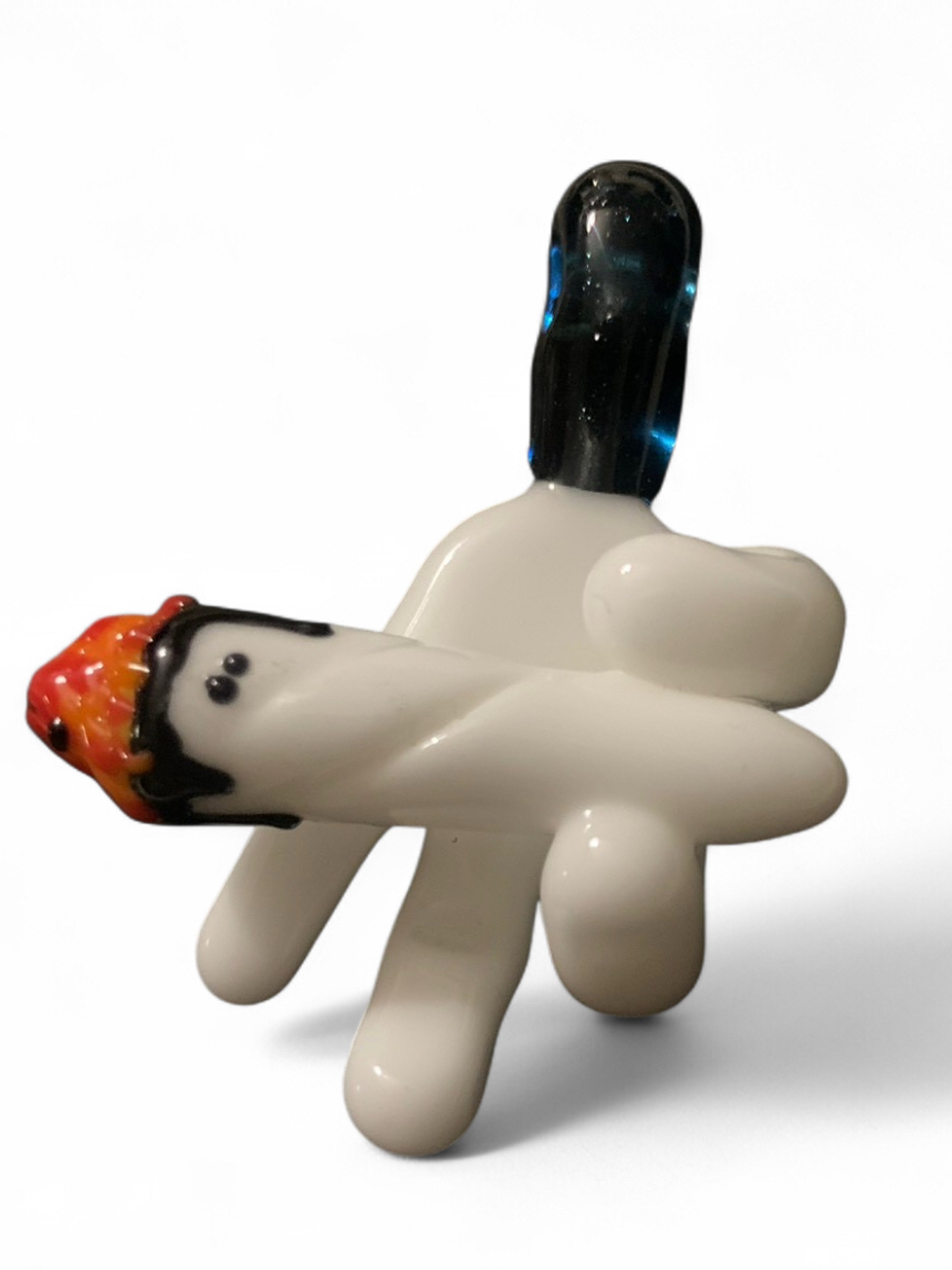 Preview pic of Rudeboy Glass Sparkly Blue Joint/Blunt Chester Cheetoh Hand Pendant
