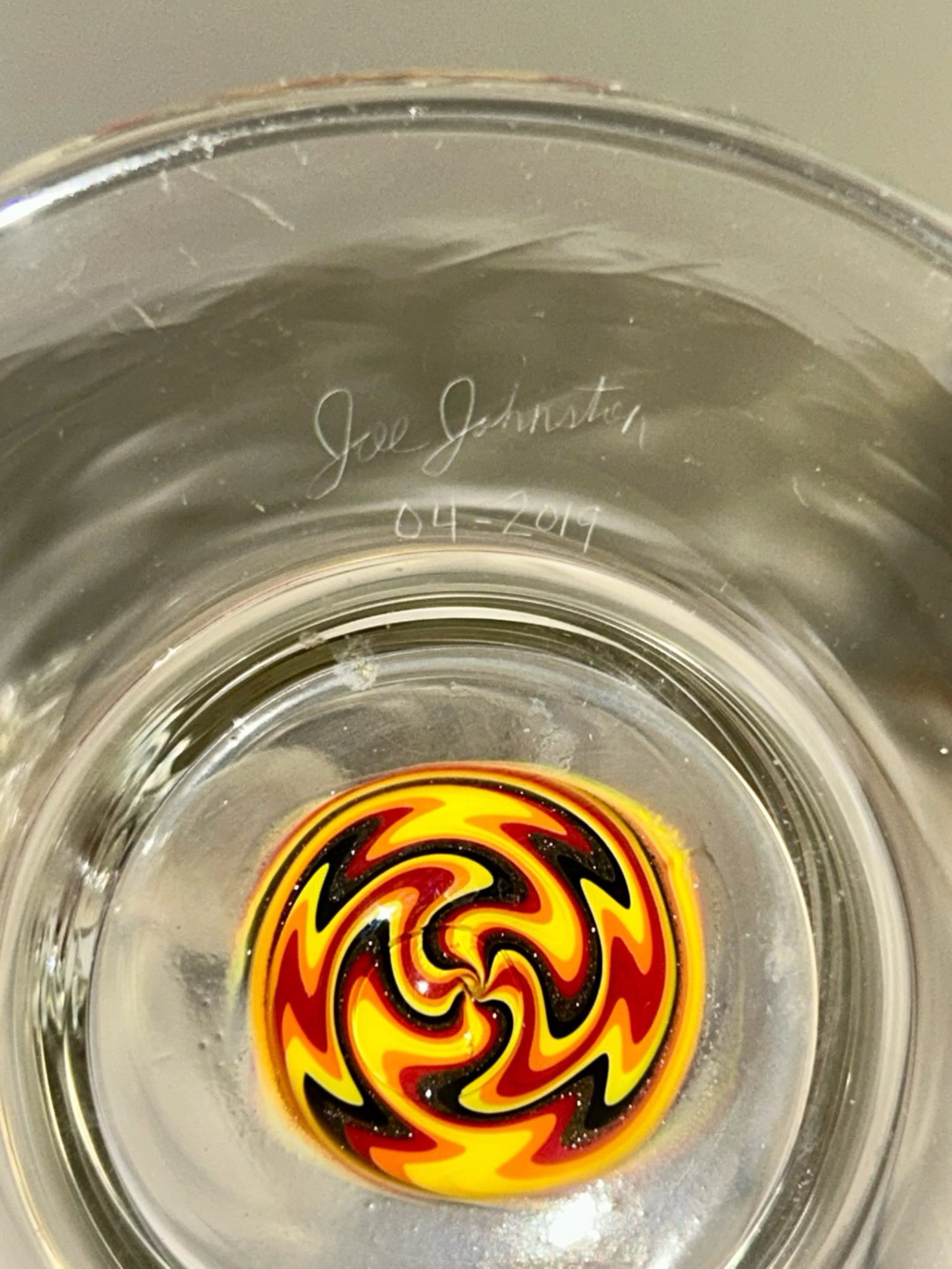 Preview pic of Joe Johnston glass rig with heady wig wag & linework