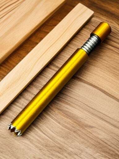 Preview pic of Golden Self-Cleaning One Hitter Pipe with Grinder Tip – 3”