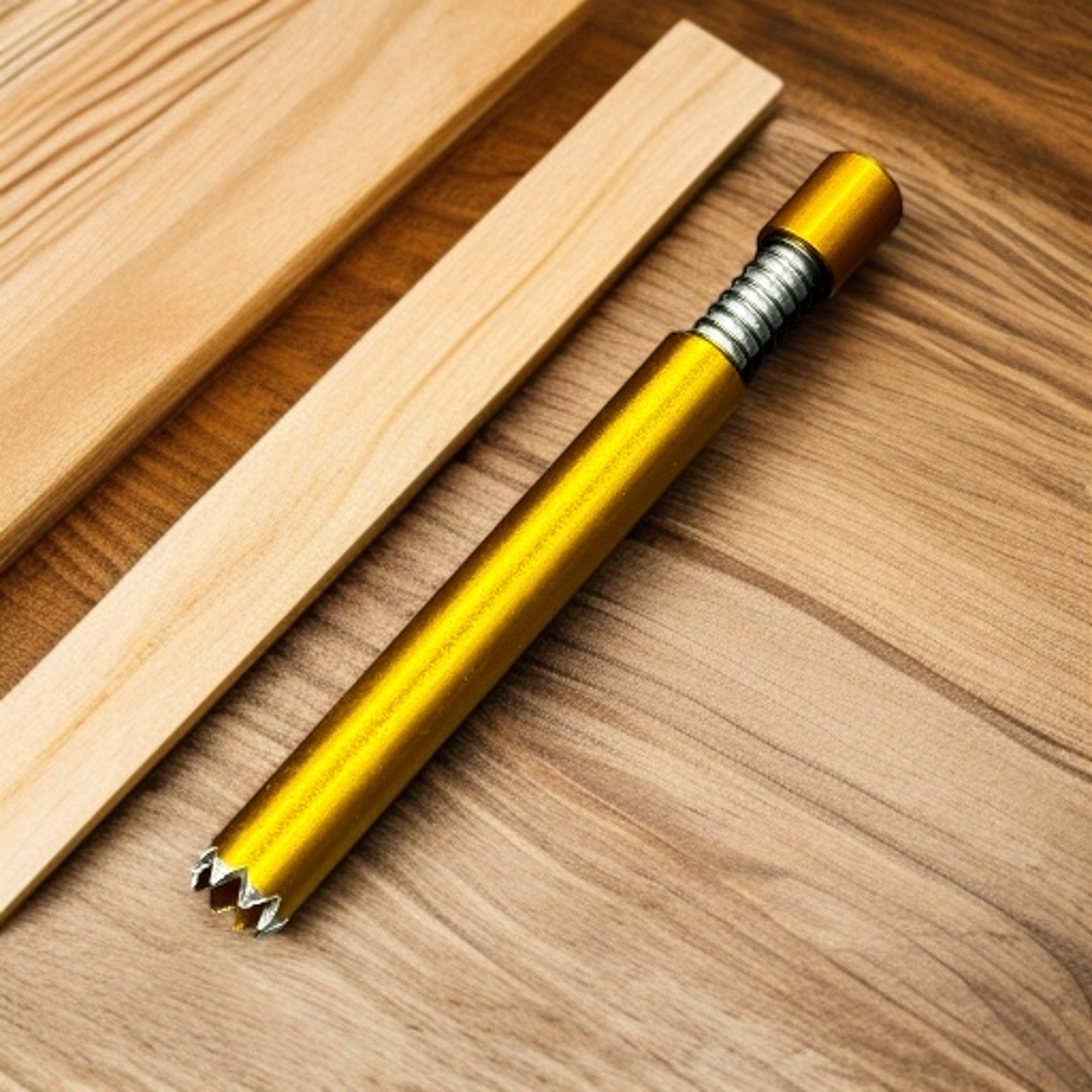 Preview pic of Golden Self-Cleaning One Hitter Pipe with Grinder Tip – 3”