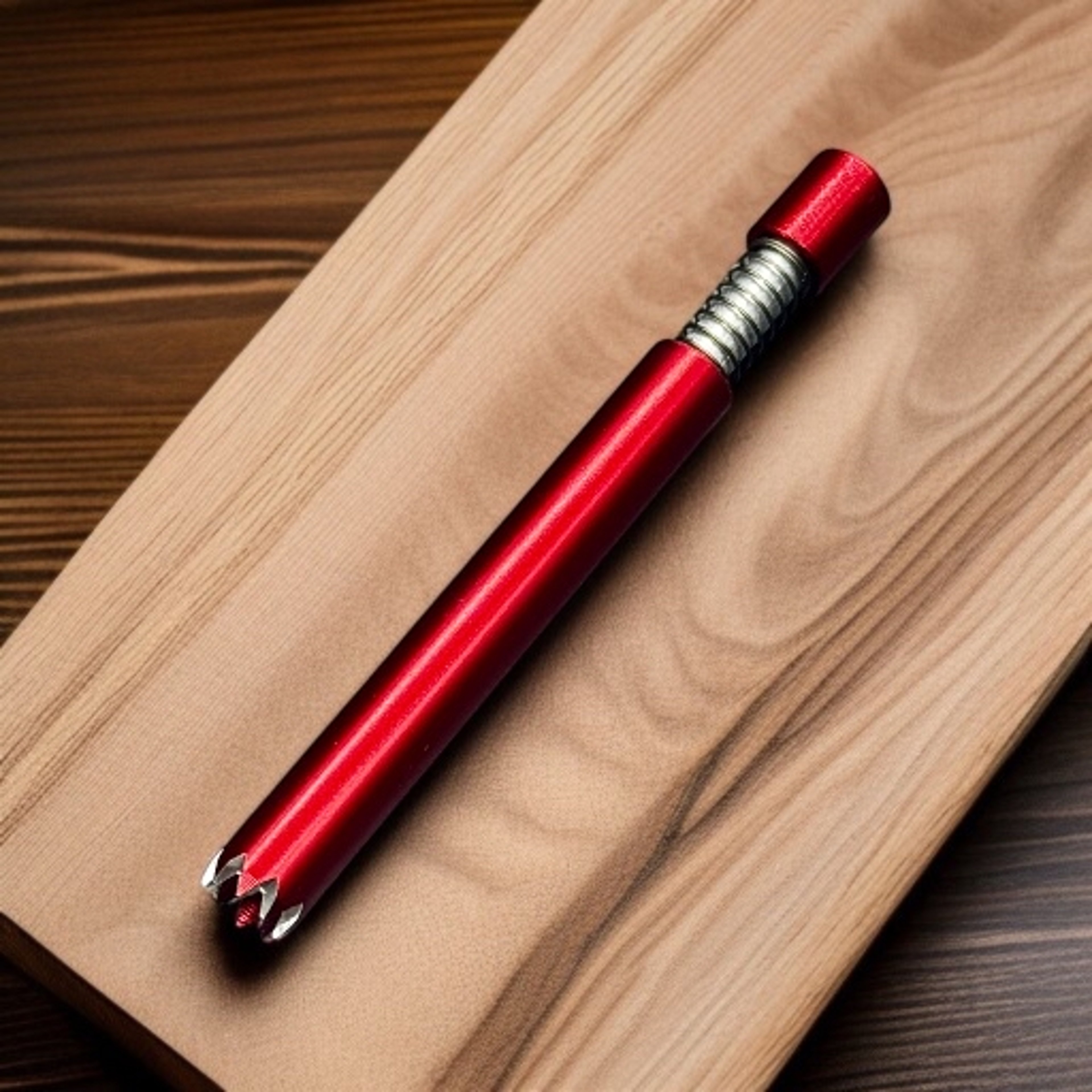 Preview pic of Red Self-Cleaning One Hitter Pipe with Grinder Tip – 3” (1 Piece)