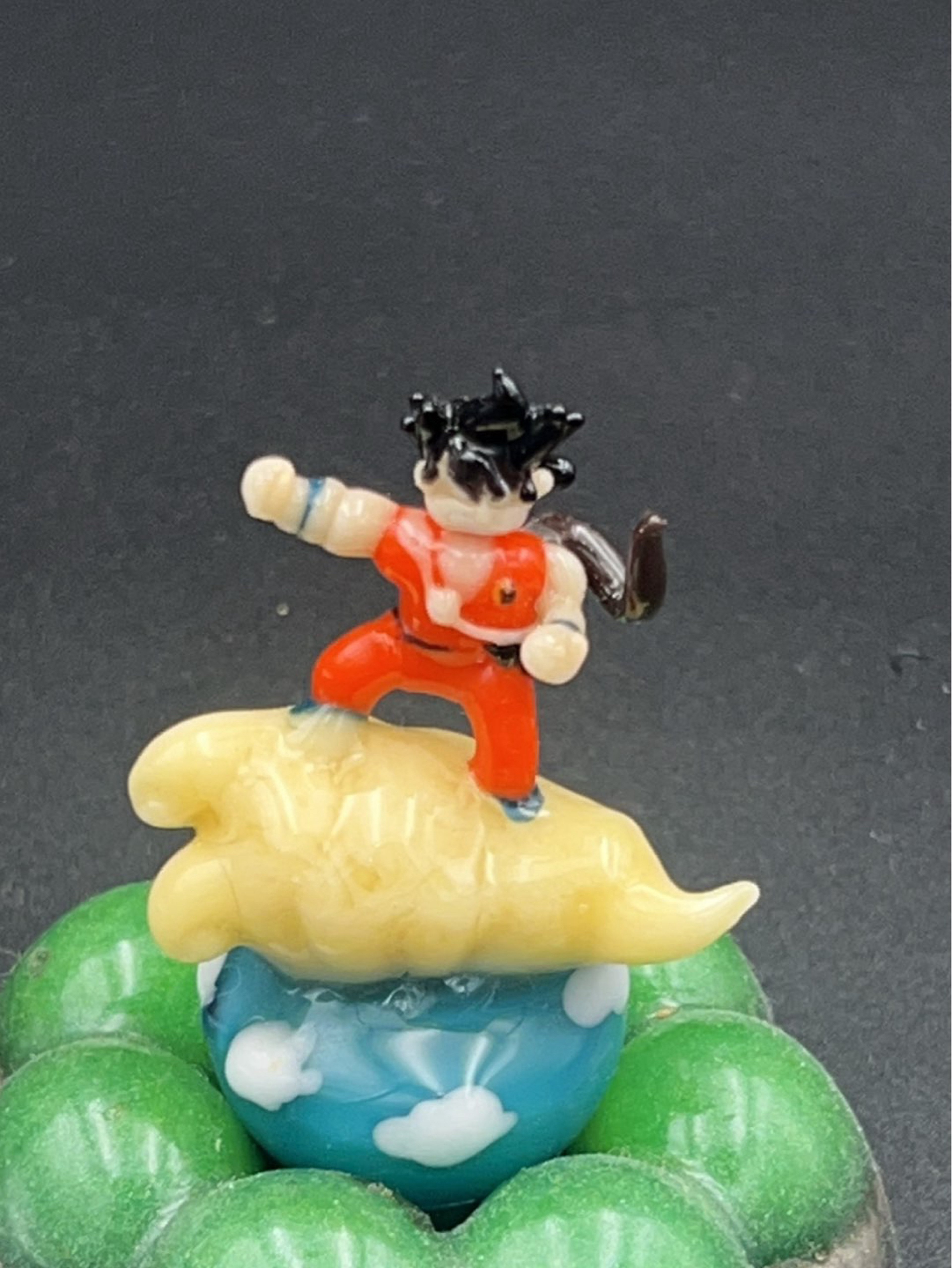 Preview pic of Shoeless Glass Nimbus Warrior Bubble Cap – Heady Anime-Inspired Dab Accessory