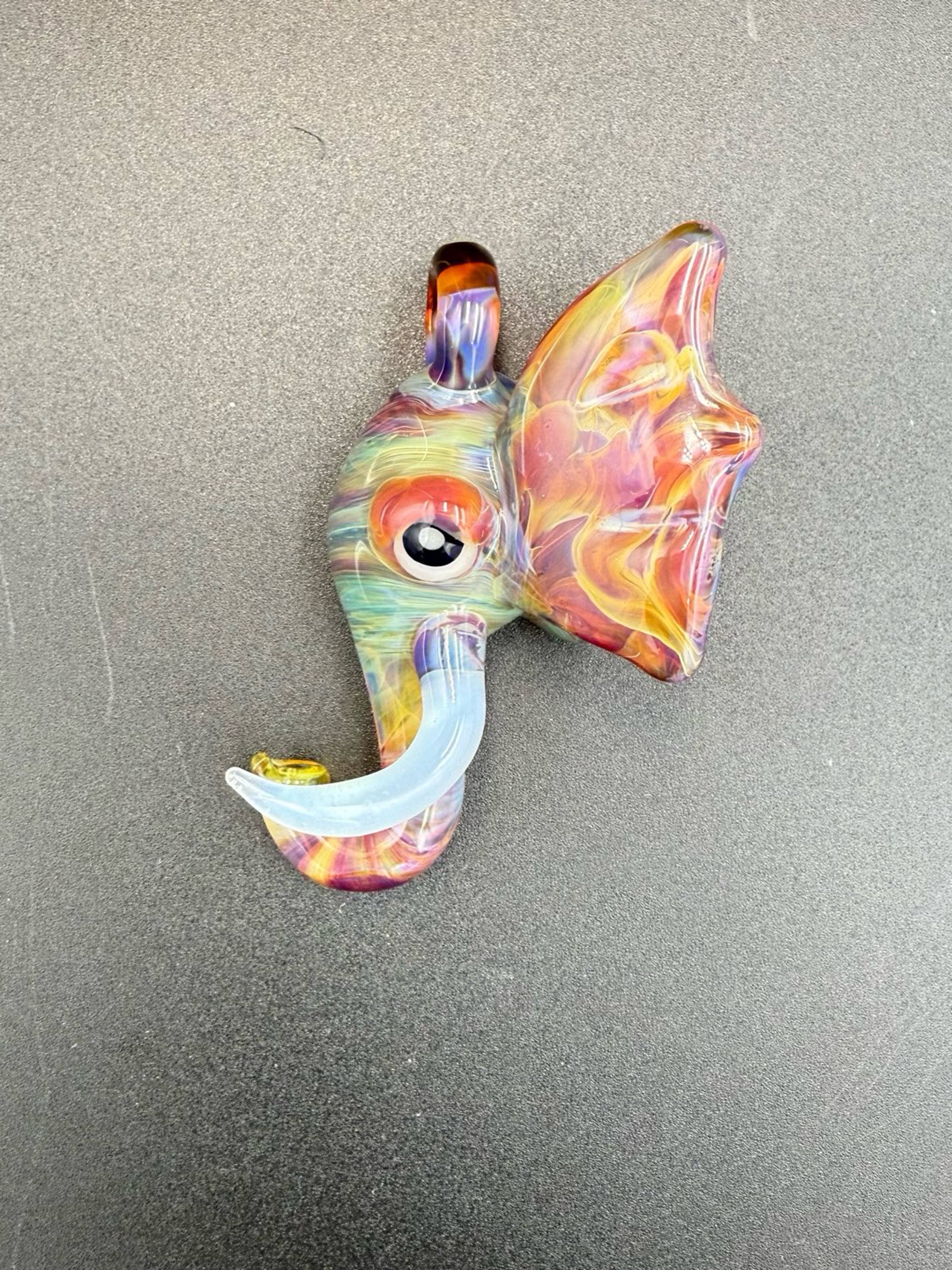 Preview pic of Paddymelt Elephant Pendant – Heady Animal Glass Necklace