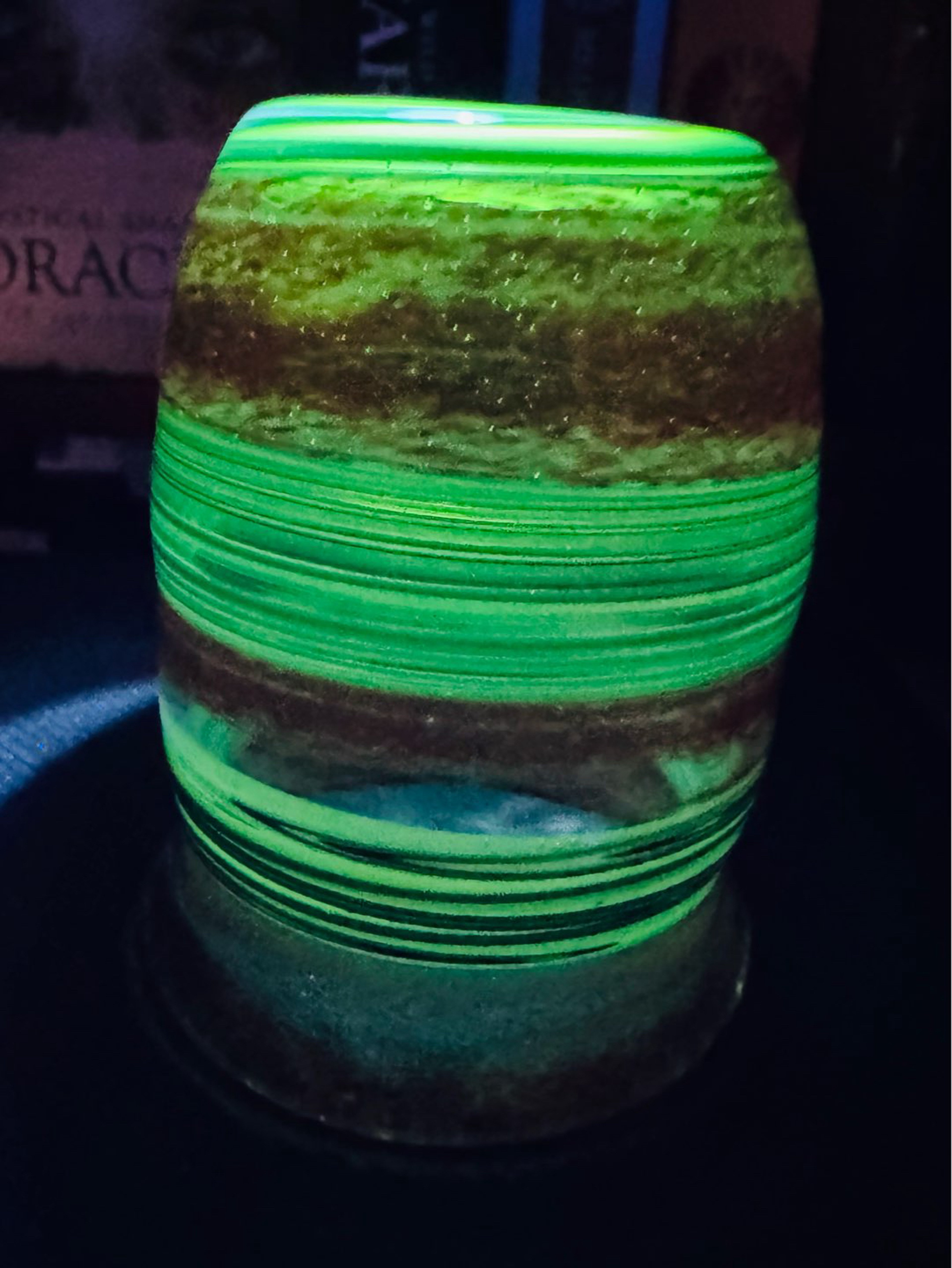 Preview pic of LG 10-12oz UV  custom color swirl heady glass drinking vessel