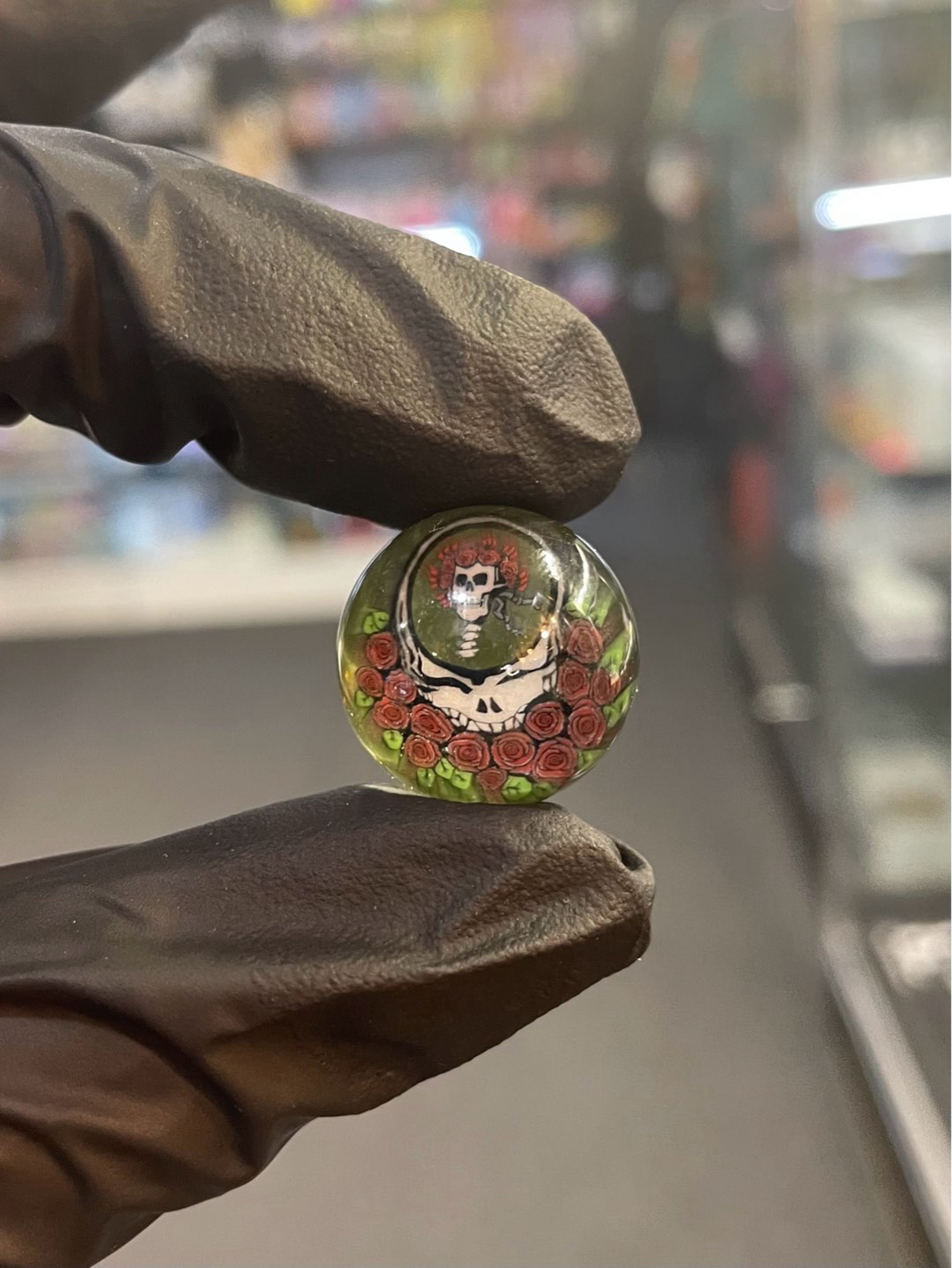 Preview pic of Willstar Glass Millie Marble Steely w/ Roses