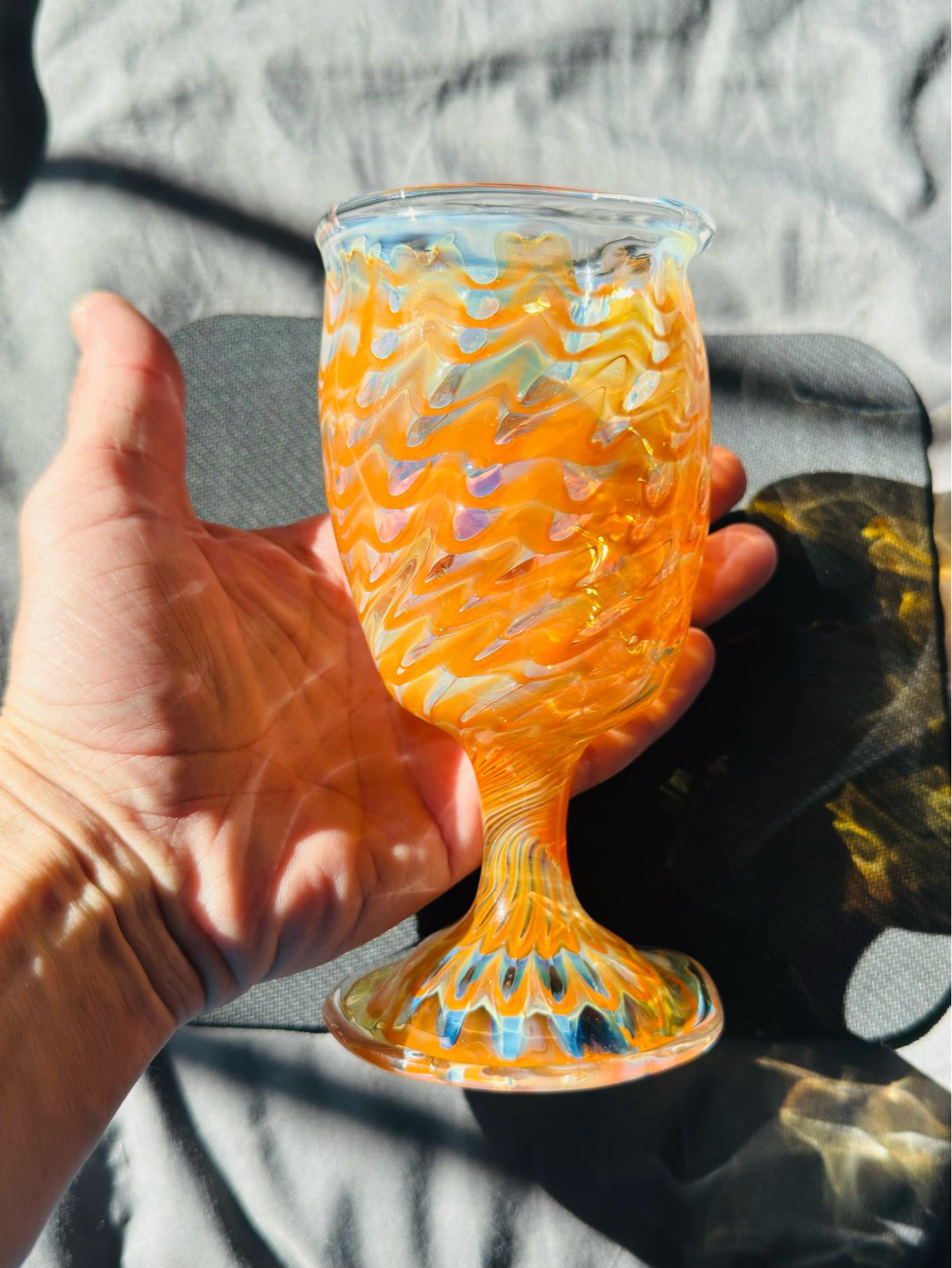 Preview pic of Heady fumed goblet style glass drinking vessel awesome color