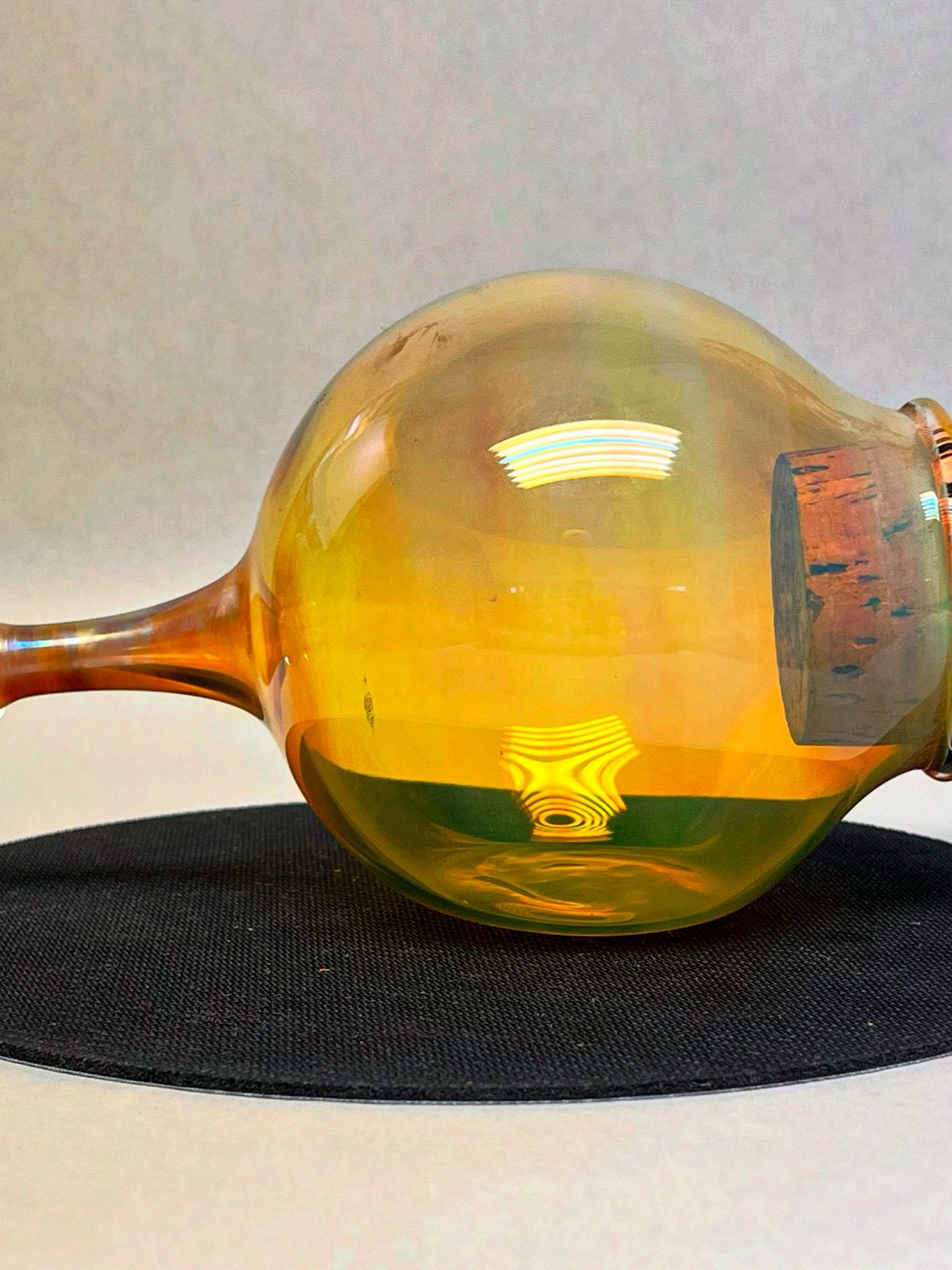 Preview pic of Amber Handblown Glass Jar With Cork