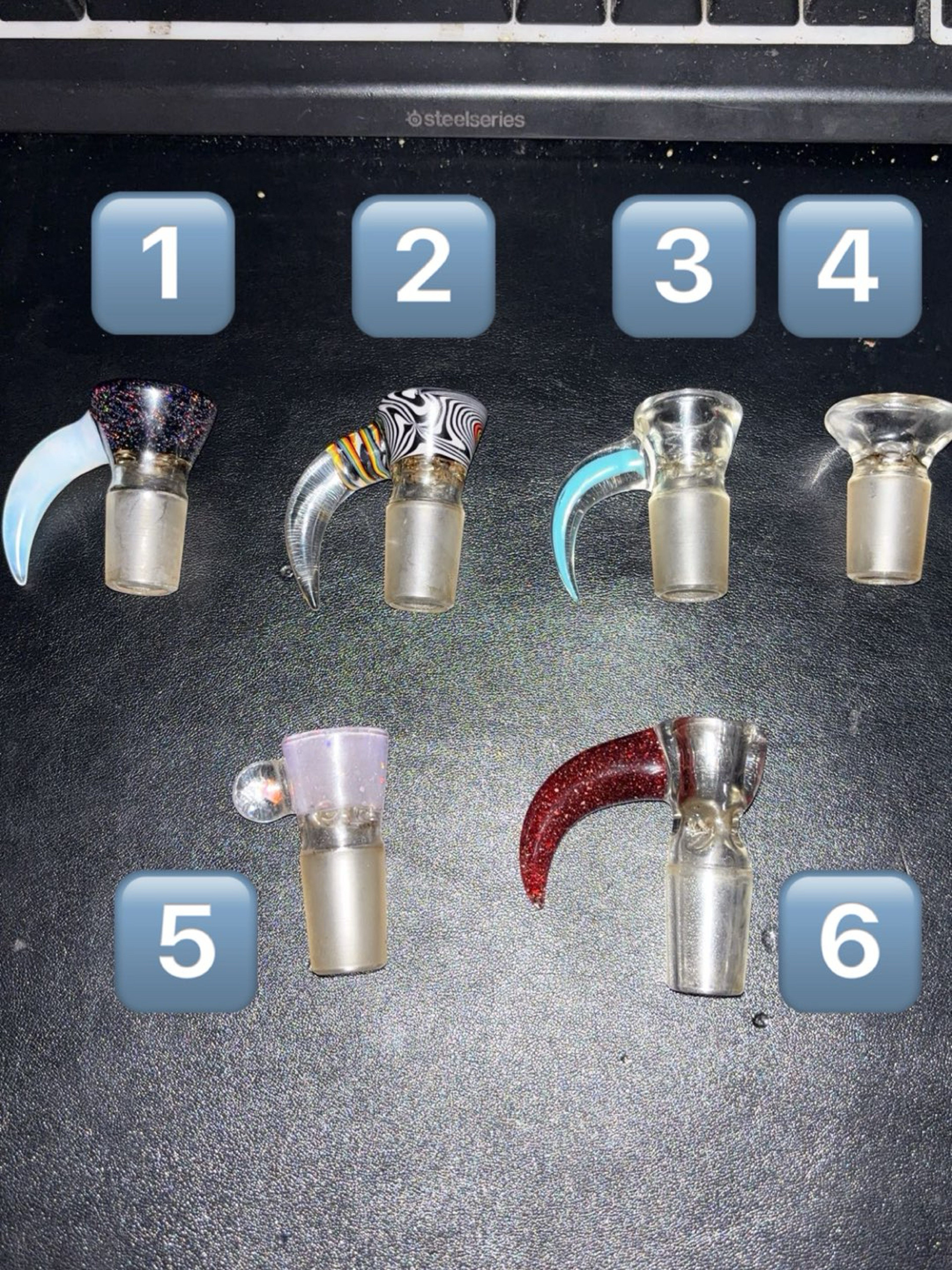 Preview pic of 18mm Slide Lot (Papa P Glass, fluid glass)