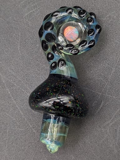 Preview pic of Mako Glass Tentacle Spinner Cap with Opal – Heady Octo-Style Carb Cap