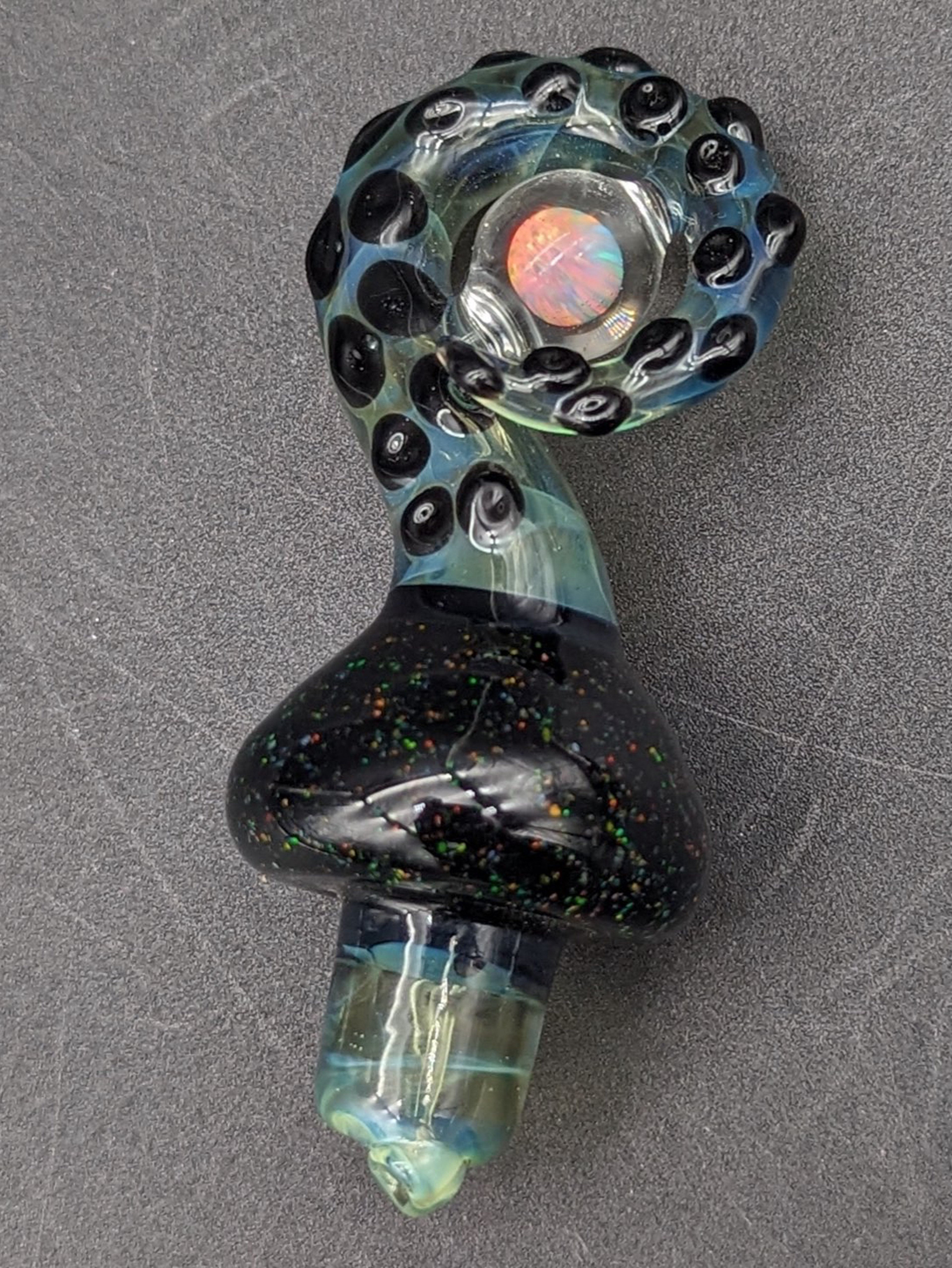 Preview pic of Mako Glass Tentacle Spinner Cap with Opal – Heady Octo-Style Carb Cap