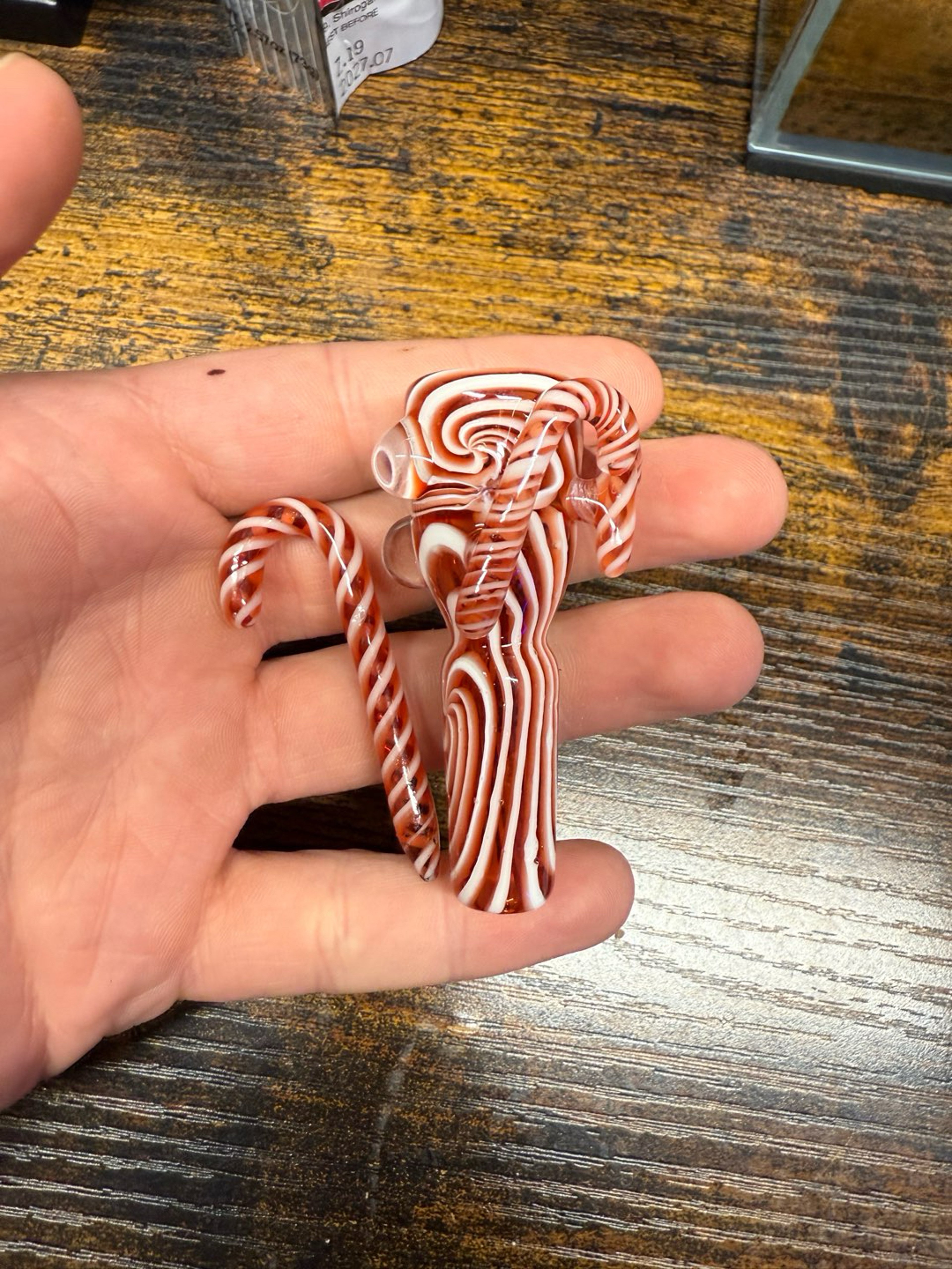 Preview pic of 14mm BlobGlass Fully worked candy cane set